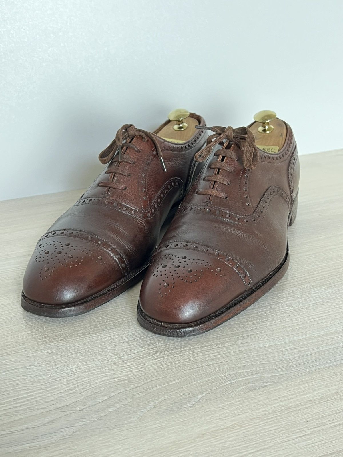 Church's Church's Custom Grade Brown Leather Semi-Brogue Oxfords Size US 9.5 / EU 42-43 - 3 Thumbnail