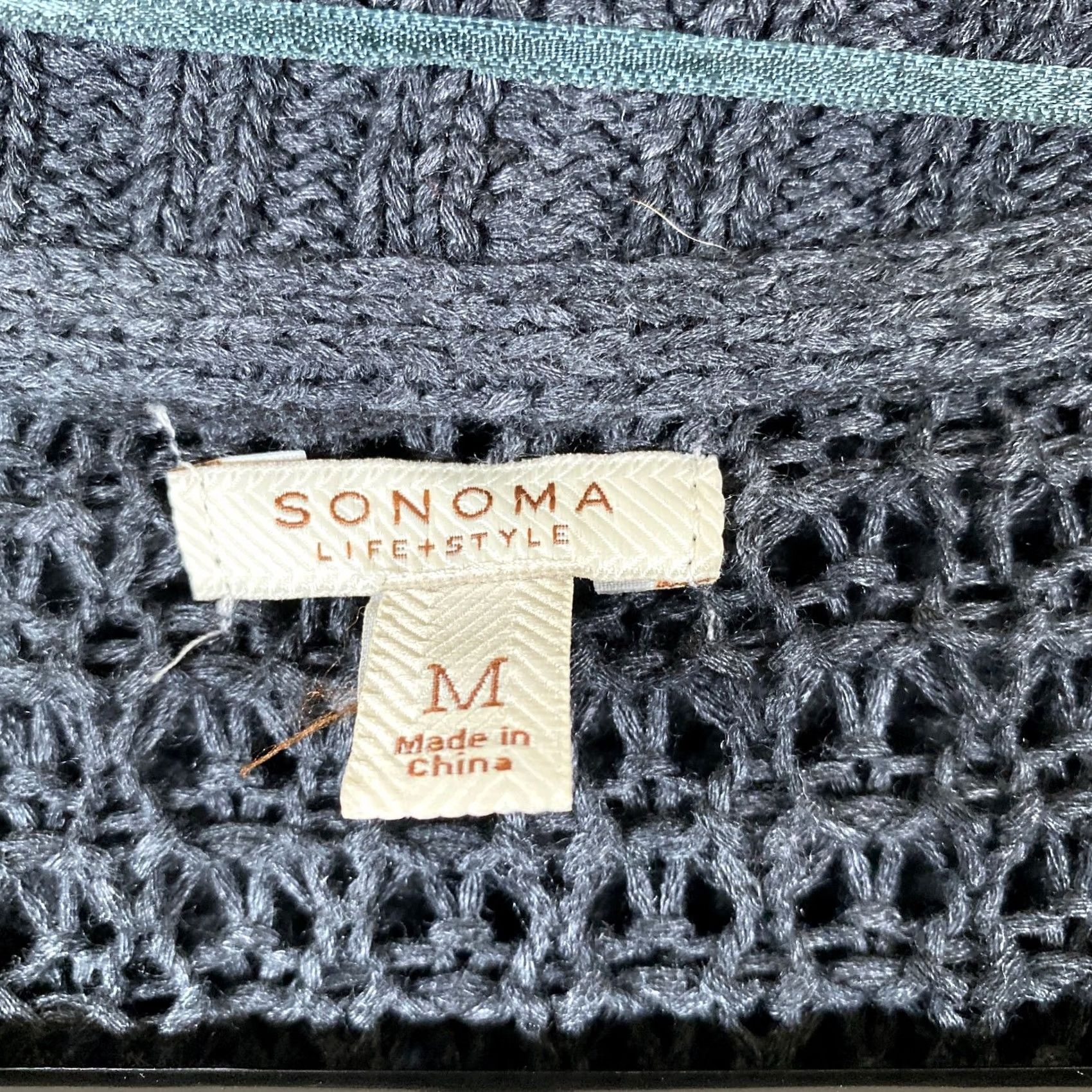 Vintage Sonoma Womens Cardigan Gray Open Knit Long Sleeve Cotton Blend M Shirt Size M / US 6-8 / IT 42-44 - 6 Thumbnail