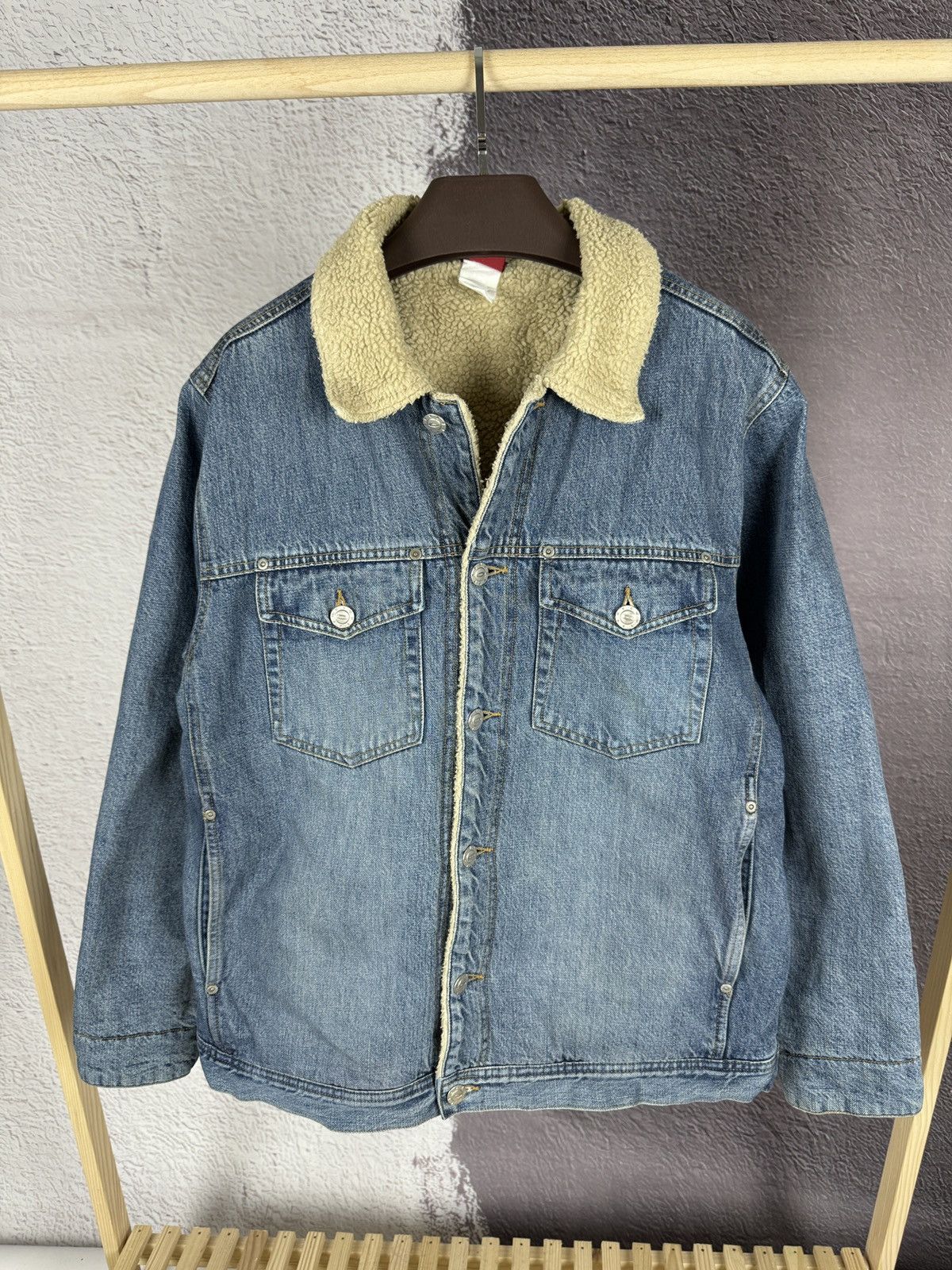 Oakley Vintage y2k Oakley Lined Sherpa Denim Jacket Four Pocket Size US L / EU 52-54 / 3 - 2 Thumbnail