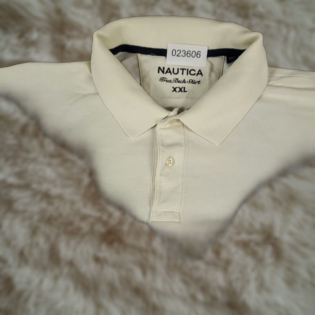Nautica Nautica Polo Shirt Mens 2XL Ivory Casual Short Sleeve Adult Shirt Polo Ivory Nautica 2XL Mens Size US XXL / EU 58 / 5 - 1 Thumbnail