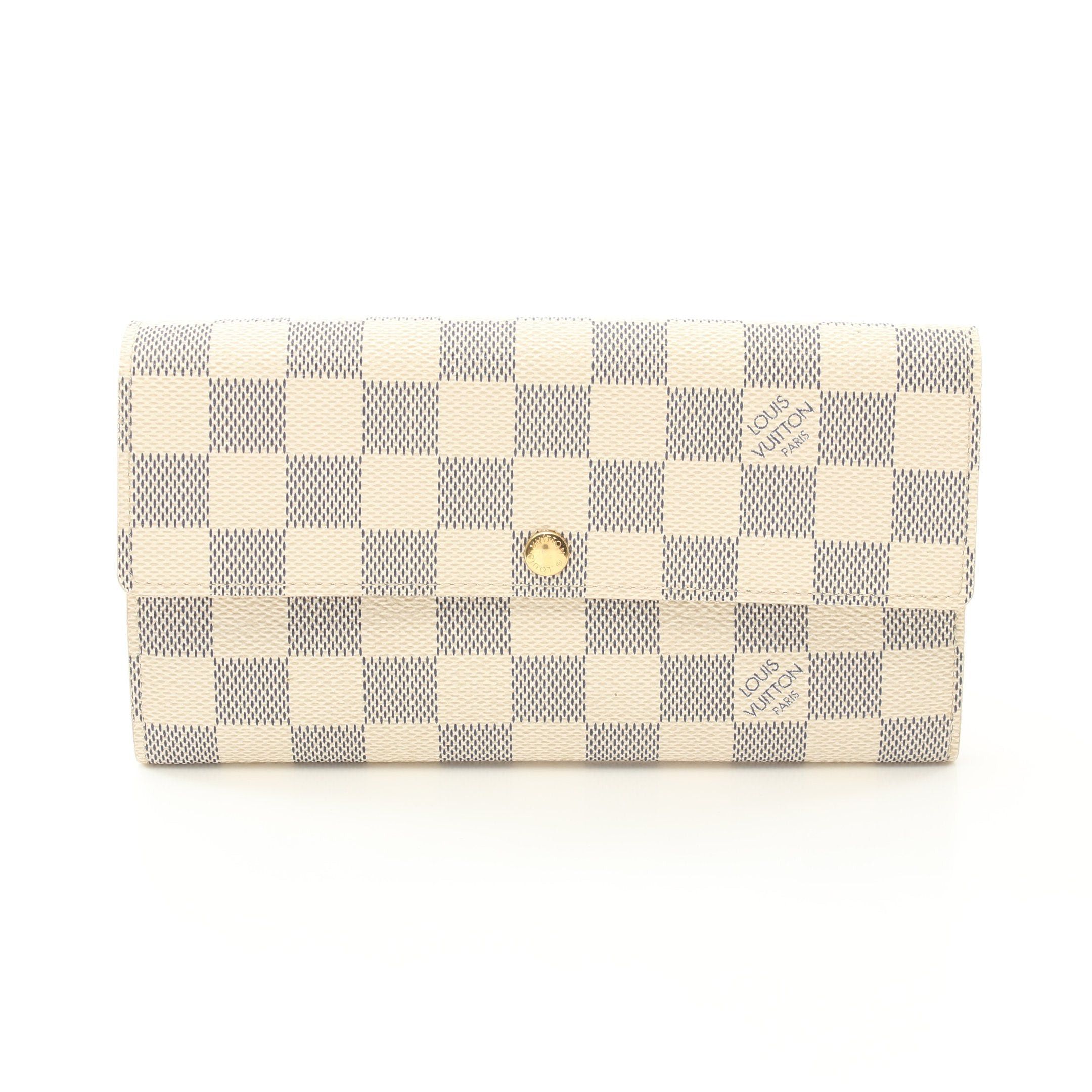 Louis Vuitton Louis Vuitton Portefeuil Sara Damier Azur Bi-Fold Long Wallet Leather White Size ONE SIZE - 1 Thumbnail