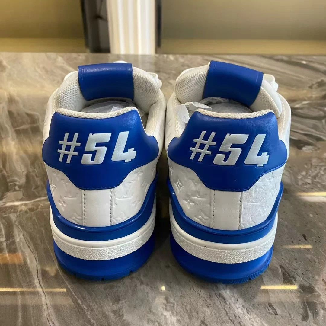 Louis Vuitton LOUIS VUITTON Trainer White Blue 41 95 New OG Box Size US 8 / EU 41 - 3 Thumbnail