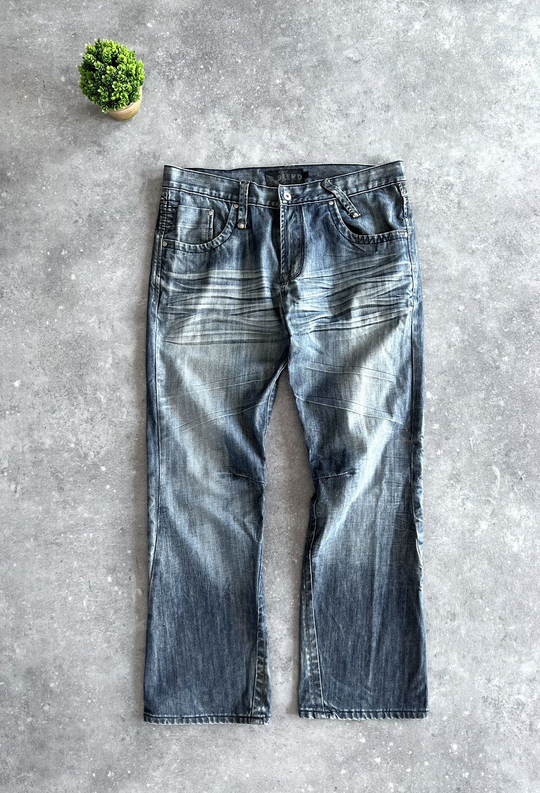 Vintage Vintage y2k BootCut Denim Pants Opium Avant Garde 00s Size US 36 / EU 52 - 1 Thumbnail