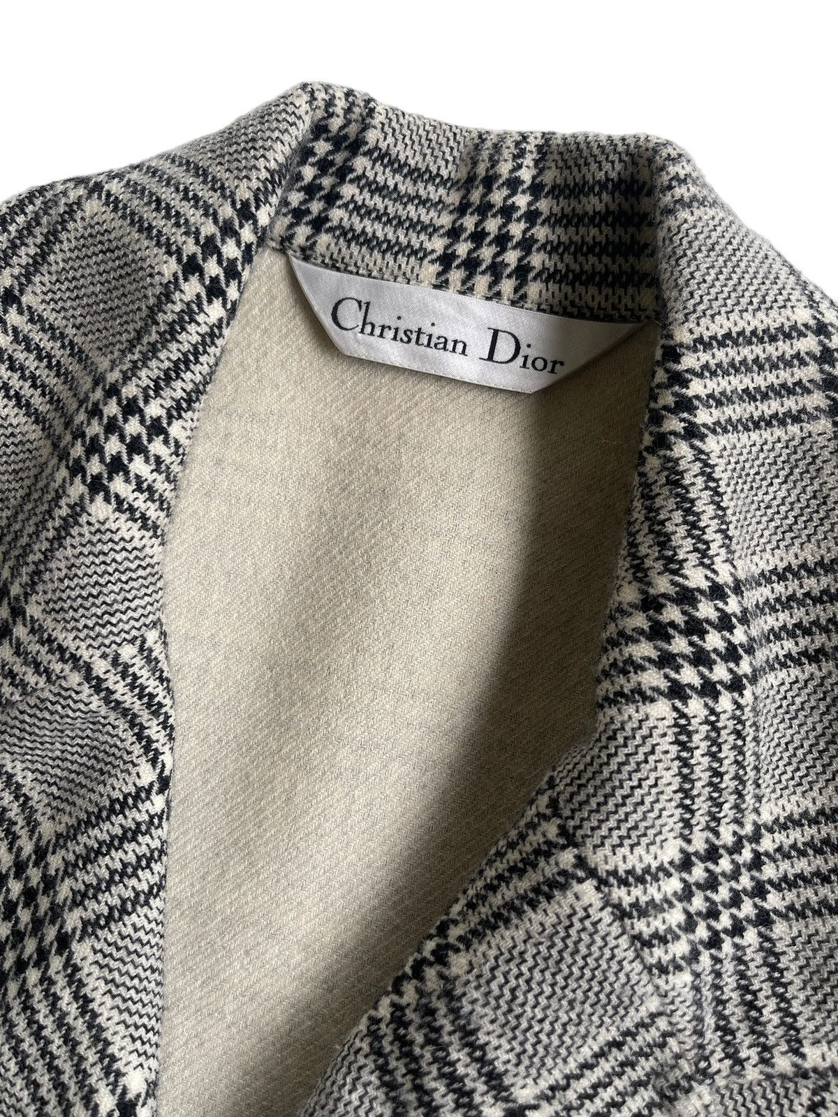 Christian Dior Monsieur Houndstooth Wool Checked Oversize Jacket Size M / US 6-8 / IT 42-44 - 6 Thumbnail