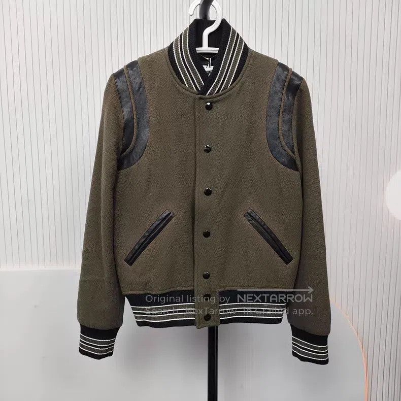 Saint Laurent Paris Saint Laurent Paris Wool and Leather Baseball Jacket i Size XS / US 0-2 / IT 36-38 - 1 Thumbnail