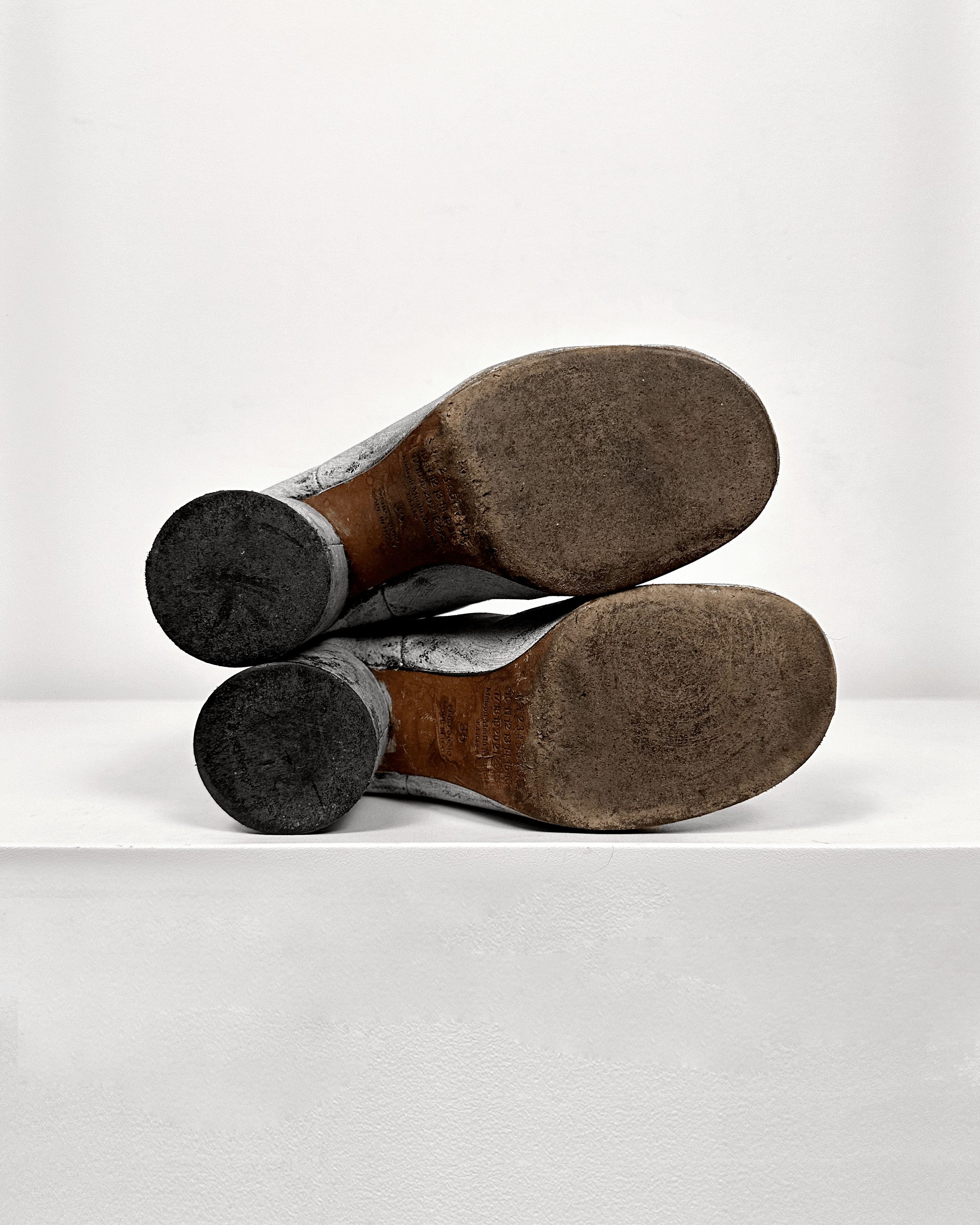 Maison Margiela Maison Margiela White Concrete Painted Boots Size US 5 / EU 37 - 4 Thumbnail