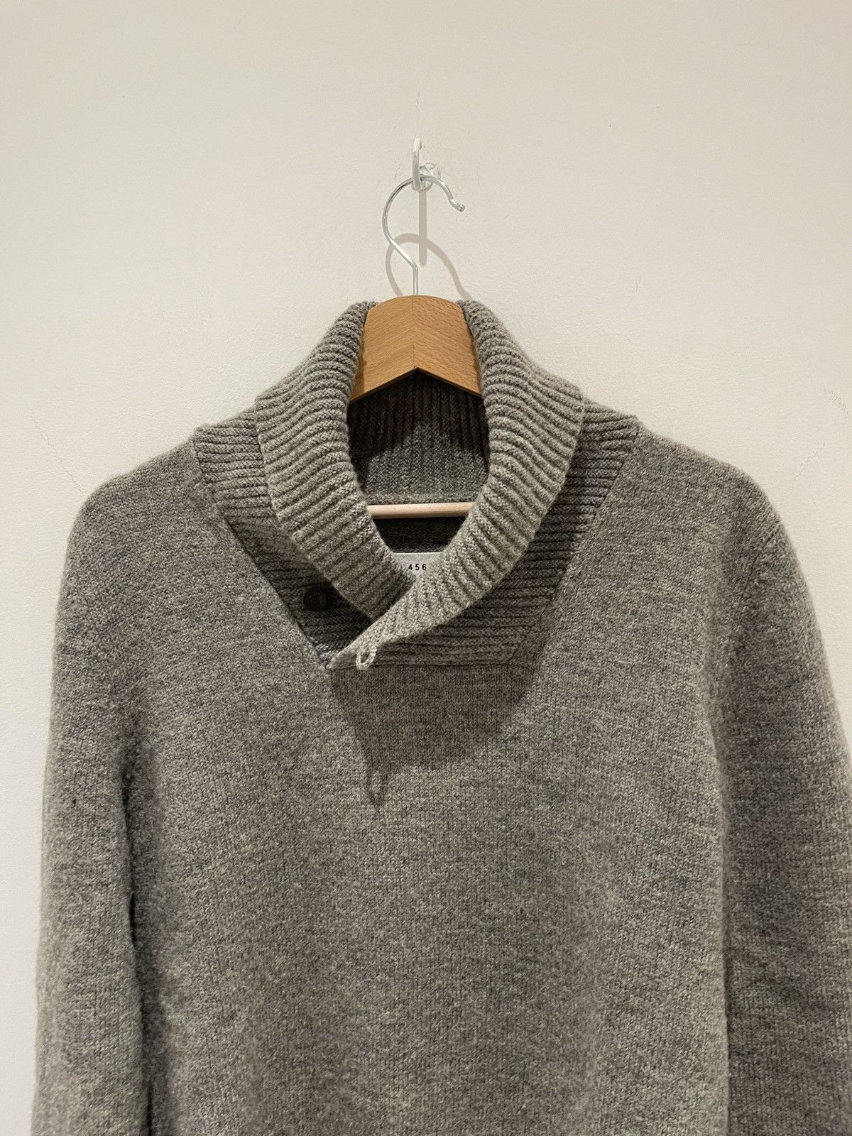 Maison Margiela Maison Margiela Fall 2004 Grey Wool Shawl Collar KnitSweater Size US M / EU 48-50 / 2 - 10 Thumbnail