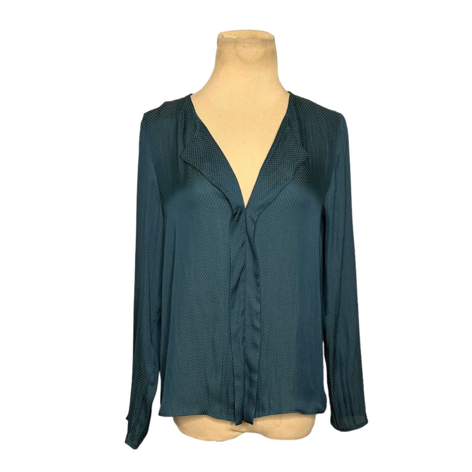 Mango Mango green polka dots long sleeves satin blouse size 2 Size XS / US 0-2 / IT 36-38 - 1 Thumbnail