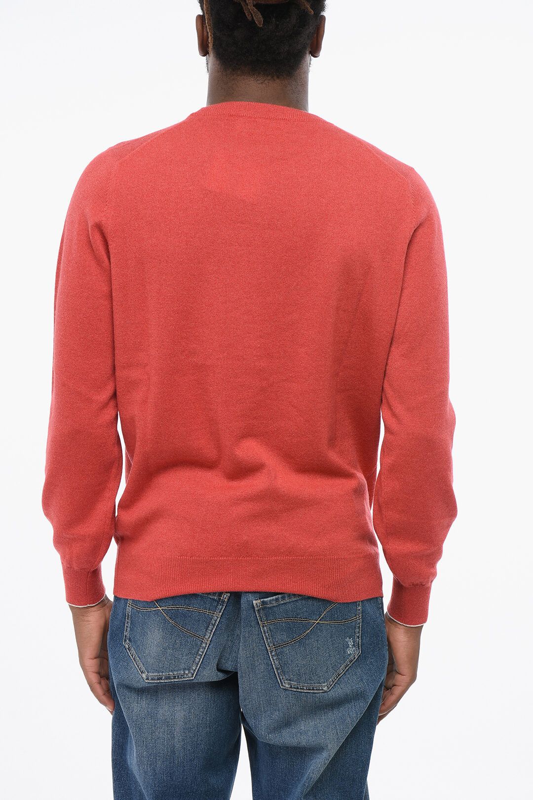 Brunello Cucinelli og1mm0725 Crewneck Pure Cashmere Sweater in Red Size US M / EU 48-50 / 2 - 2 Thumbnail