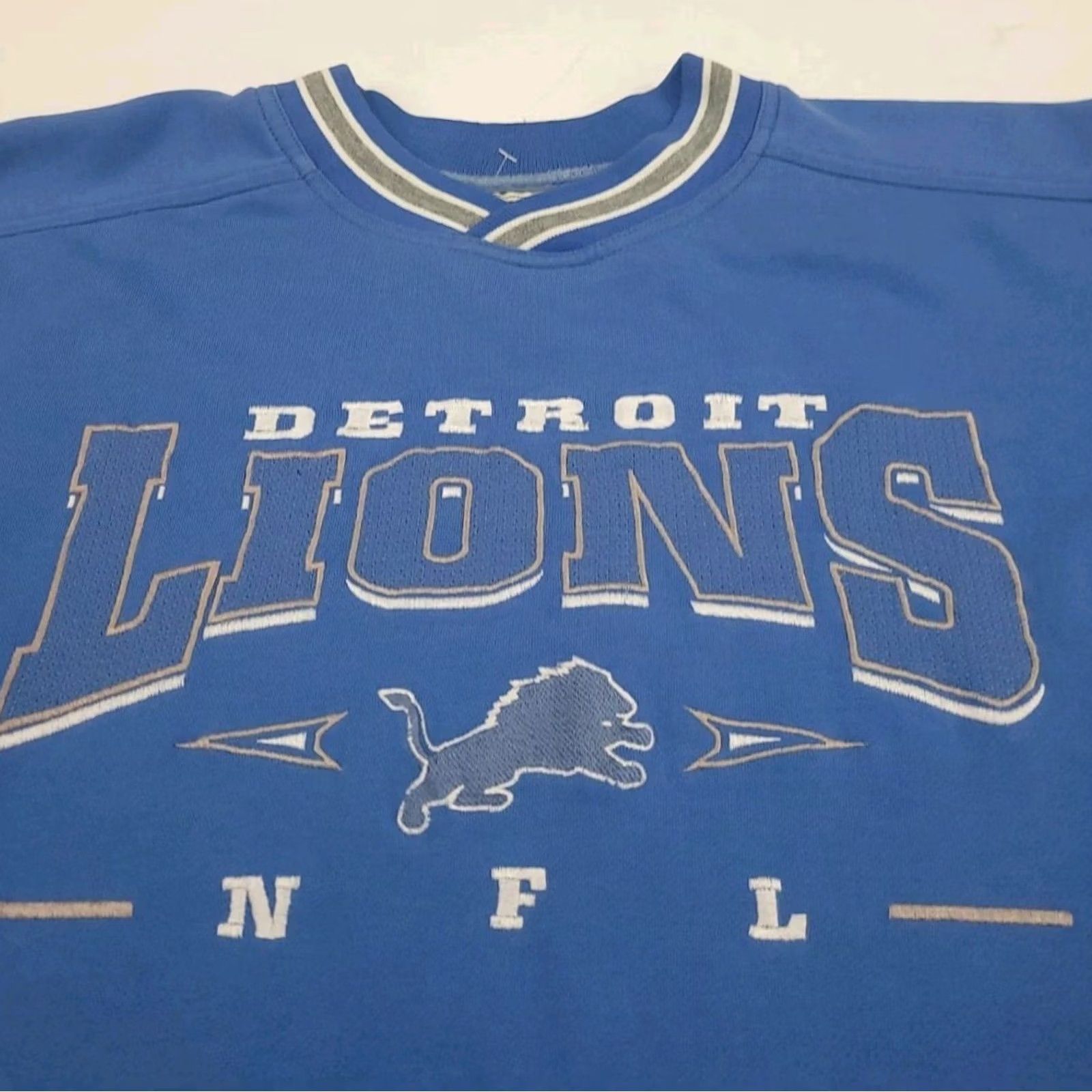 Lee VINTAGE Lee Sport Shirt Mens XL Blue 90s Detroit Lions Embroidered Sweatshirt NFL Nutmeg Rare Size US XL / EU 56 / 4 - 4 Thumbnail