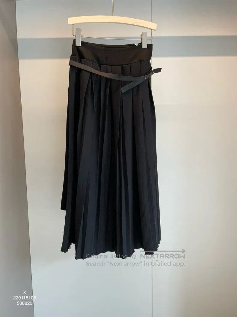 Loewe Loewe Black Gray Polyester Wool Half Skirt Size 42" / US 20 - 1 Thumbnail