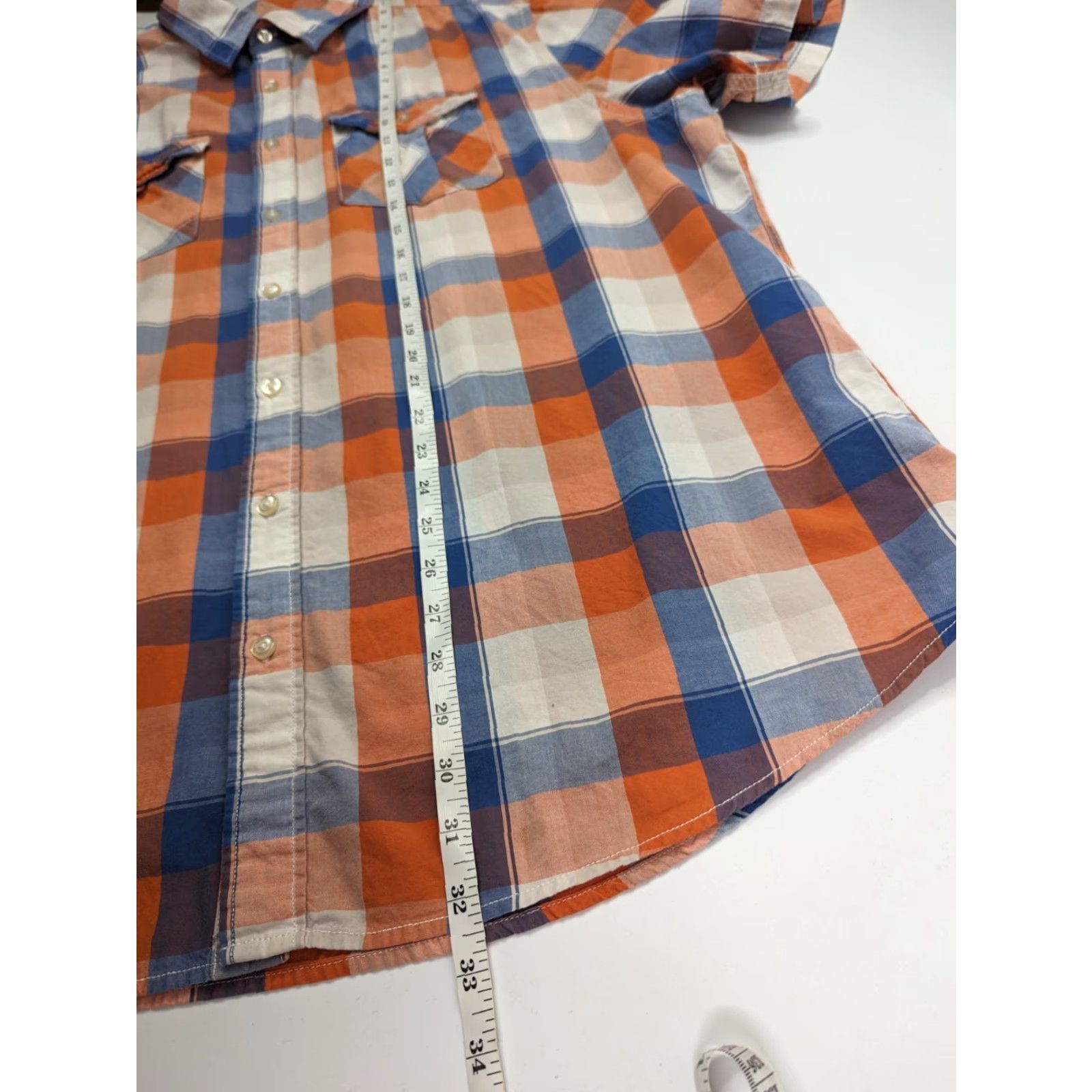 Old Navy Old Navy Surf Classic Button-Up Shirt Mens 2XL Plaid Blue Orange Cotton Blend Knit Casual Beach California Size US XXL / EU 58 / 5 - 5 Thumbnail
