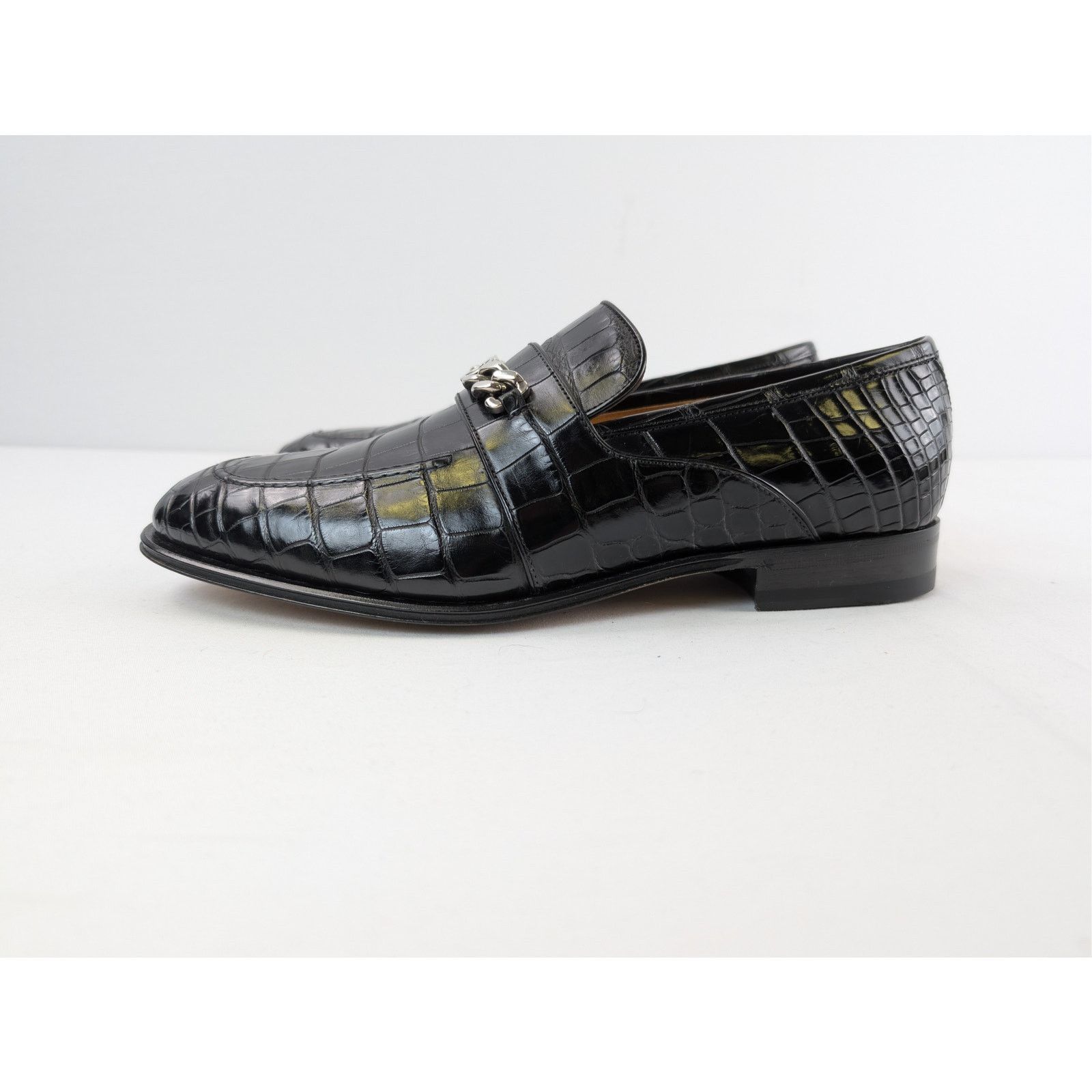 Gucci o1rshd1 Sukey Logo Crocodile Dress Loafers Shoe Boots Black Size US 10 / EU 43 - 10 Thumbnail