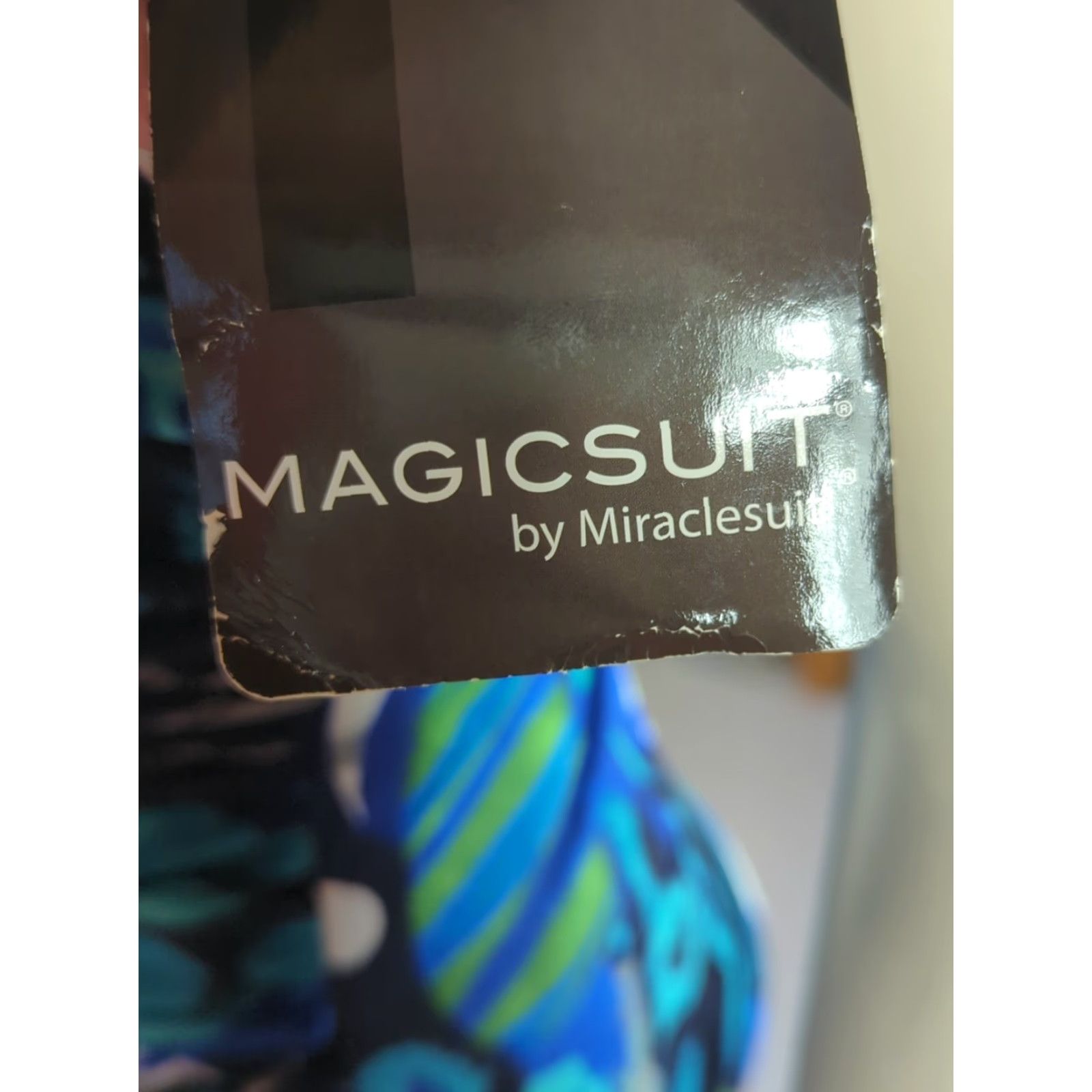 Vintage MAGICSUIT Arianna Tankini Crisscross Ruched Swim Top Sz 14 Colbolt Blue Multi Animal Print Built-In Bra Adjustable Strap Nylon Spandex Ladies Beach Size XL / US 12-14 / IT 48-50 - 6 Thumbnail