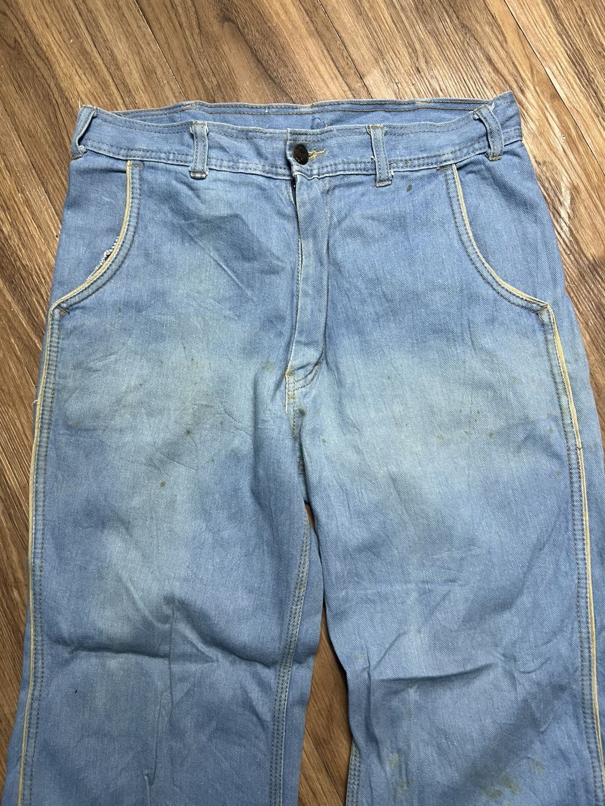 If Six Was Nine VINTAGE 70s BRANDED LION Bell Bottom Jeans (41) Size US 31 - 3 Thumbnail