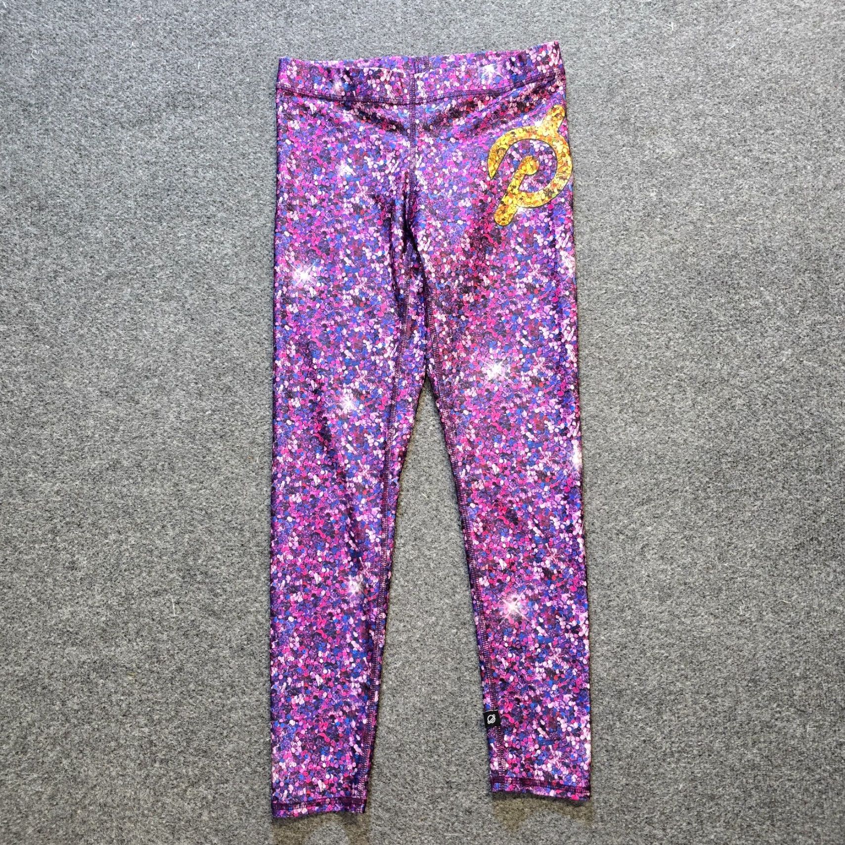 Terez Terez Leggings Womens Medium Pink Purple Glitter Peloton Stretchy Workout Size 32" / US 10 / IT 46 - 2 Thumbnail