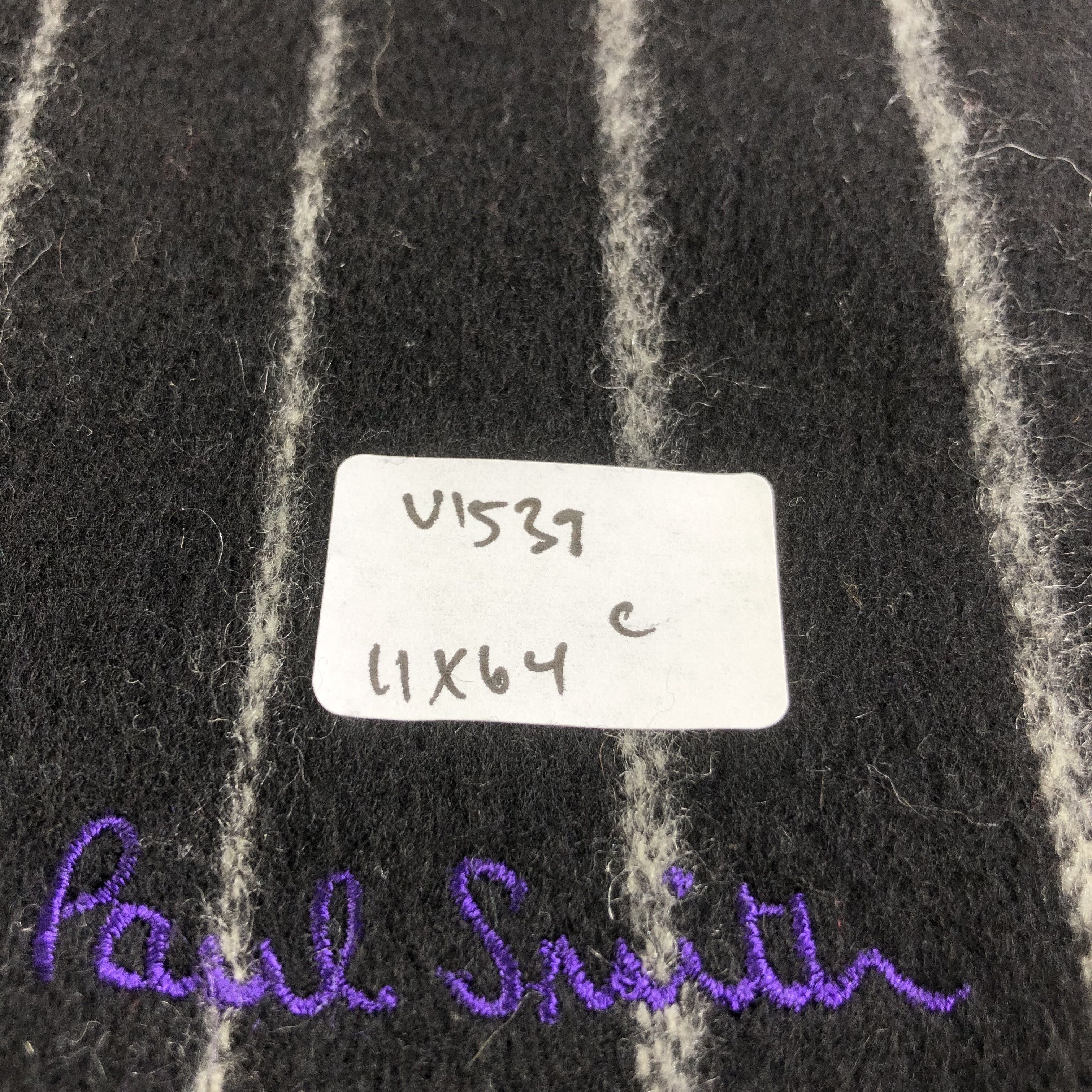 Paul Smith Paul Smith Black Striped Cashmere Scarf Muffler V1539 Size ONE SIZE - 6 Thumbnail