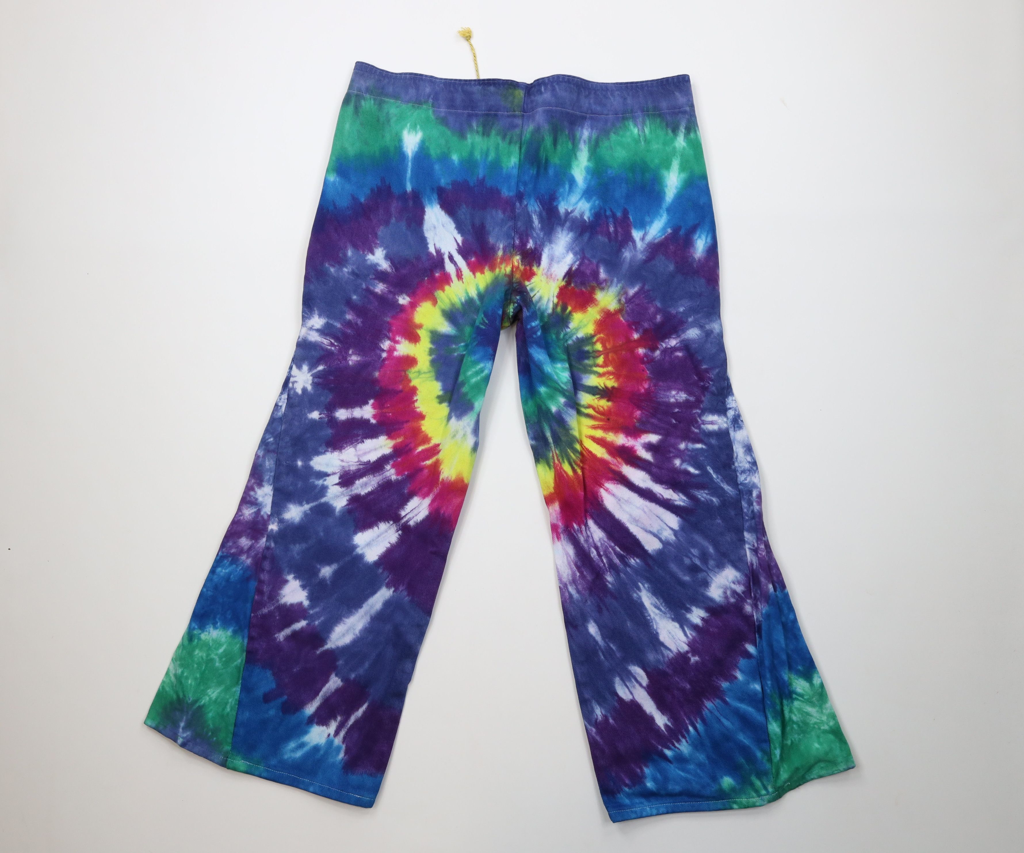 Vintage Vintage 90s Streetwear Tie Dye Bell Bottoms Denim Jeans USA Size 36" / US 14 / IT 50 - 8 Thumbnail