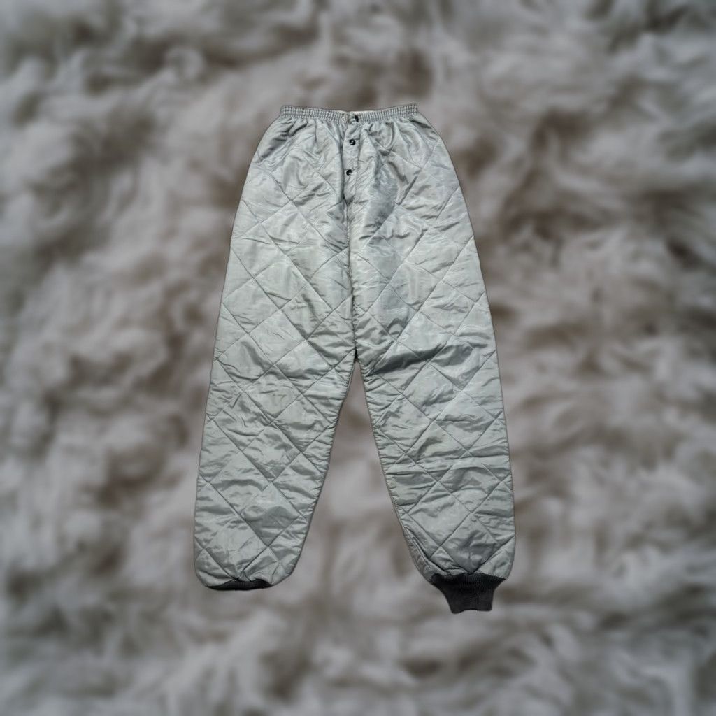 Vintage VINTAGE BVD Insulated Pants Mens M USA Made Hunting Work Wear Snap Front Gray Canvas 50s Straight Ankle 29in Inseam Mens Size US 31 - 1 Thumbnail