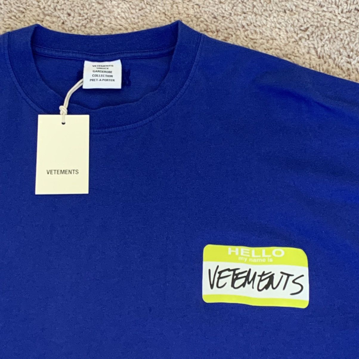 Vetements ss22 vetements blue ‘my name is vetements’ t-shirt Size US L / EU 52-54 / 3 - 4 Thumbnail