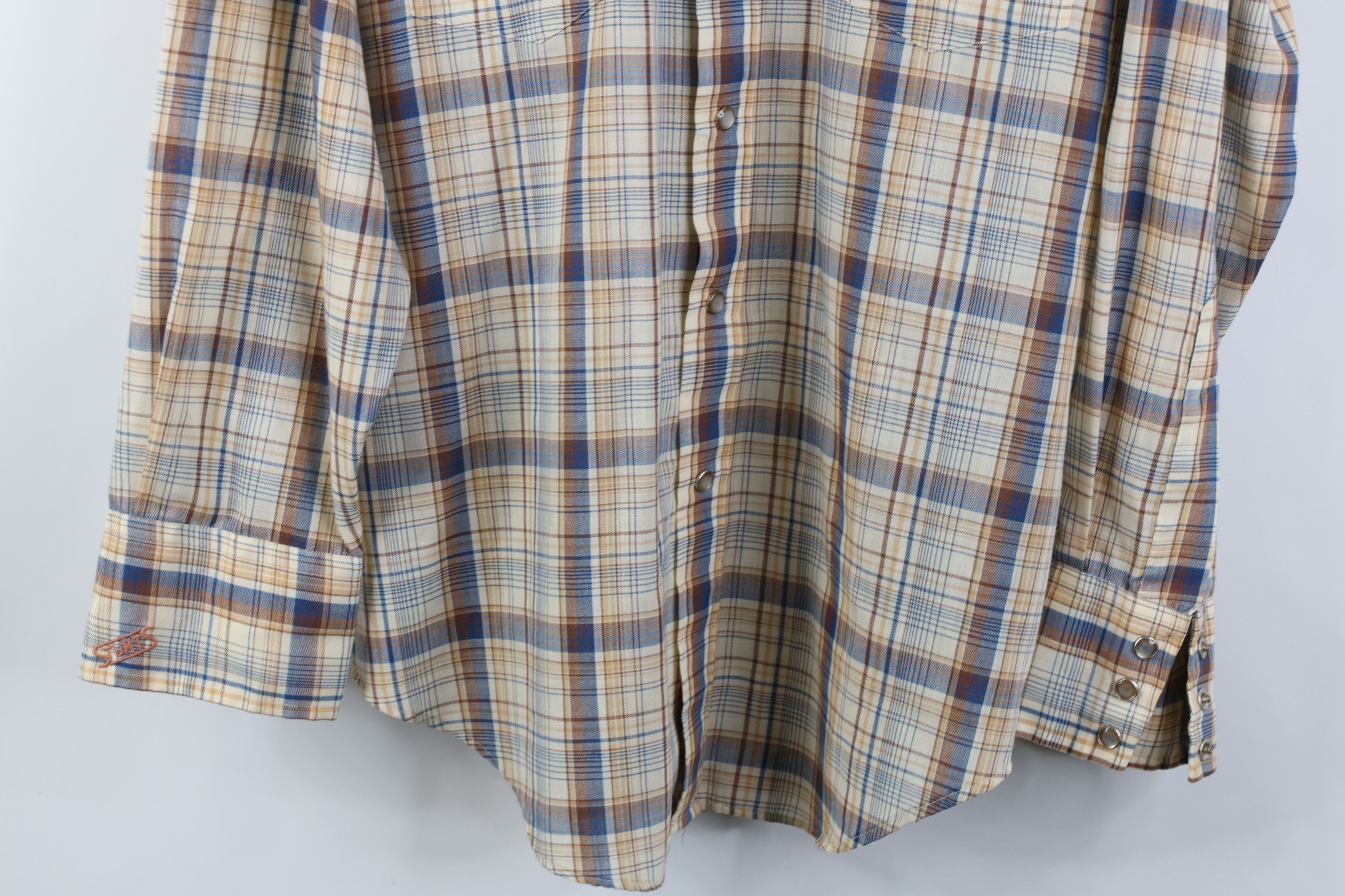 Vintage Vintage 70s Streetwear Rodeo Cowboy Snap Button Shirt Plaid Size US XL / EU 56 / 4 - 3 Thumbnail