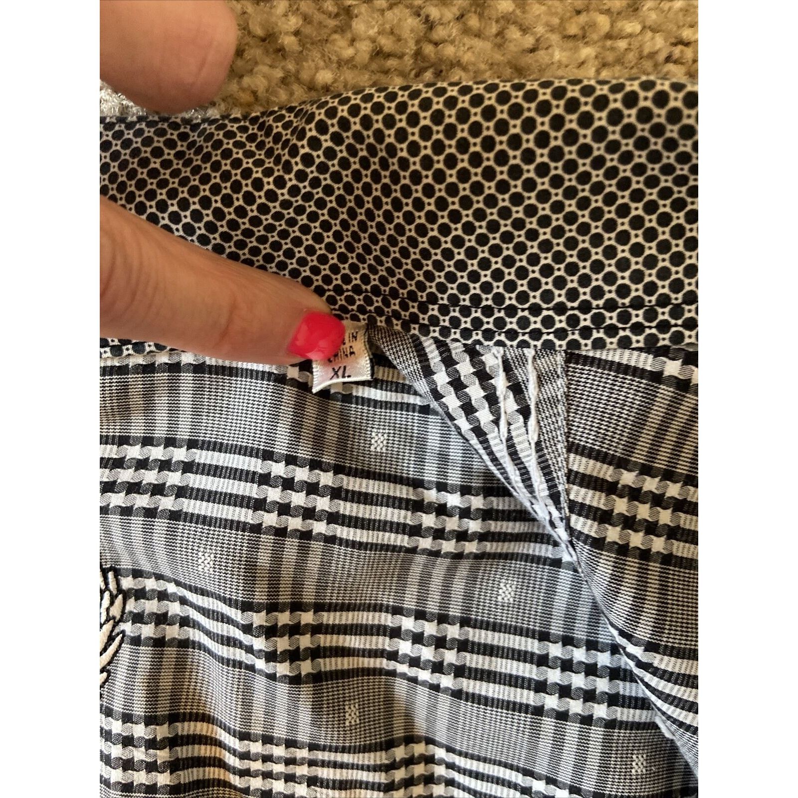 BUGATCHI Bugatchi Shaped Fit Long Sleeve Button Down Black Gray, XL Size US XL / EU 56 / 4 - 6 Thumbnail
