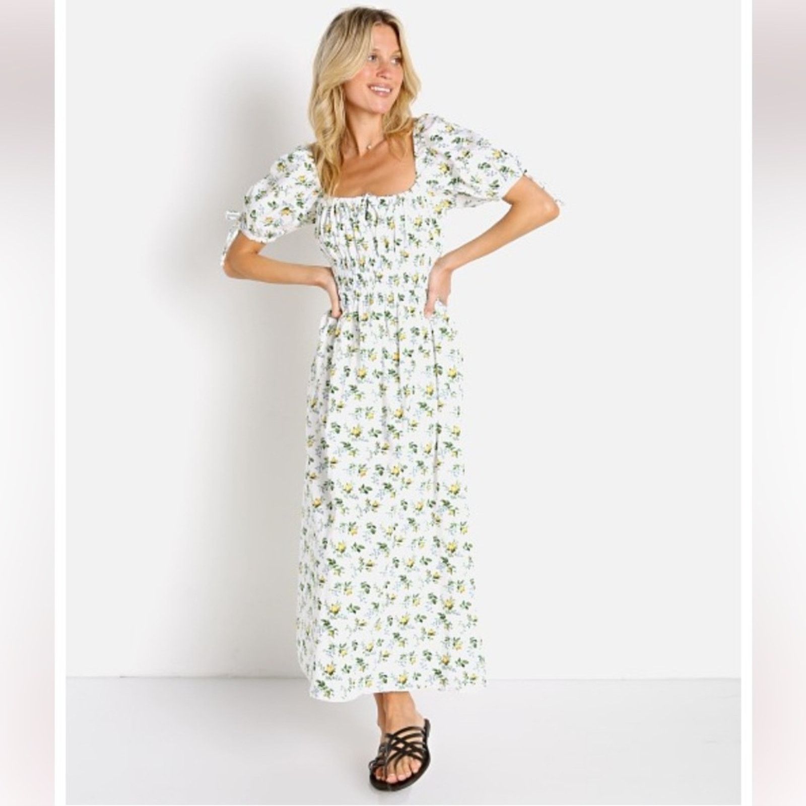 FAITHFULL $219 Faithfull the Brand Flora Midi Dress Bendita Floral S Size S / US 4 / IT 40 - 7 Thumbnail