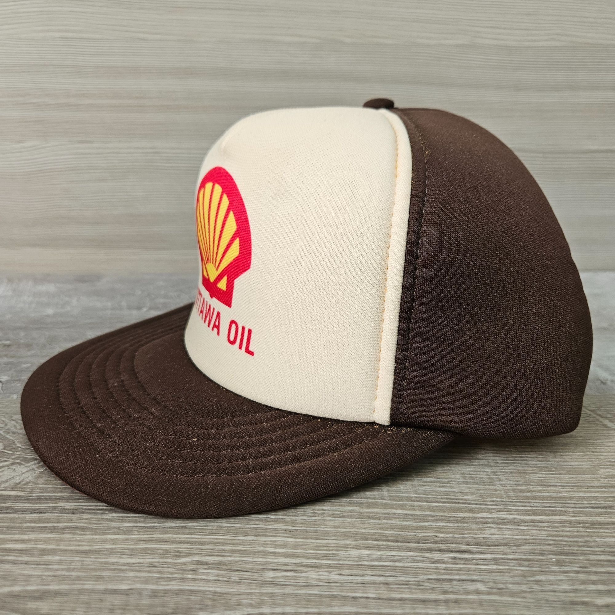 Vintage Vintage Ottawa Shell Oil Logo Foam Trucker Hat Snapback Ad B Size ONE SIZE - 2 Thumbnail