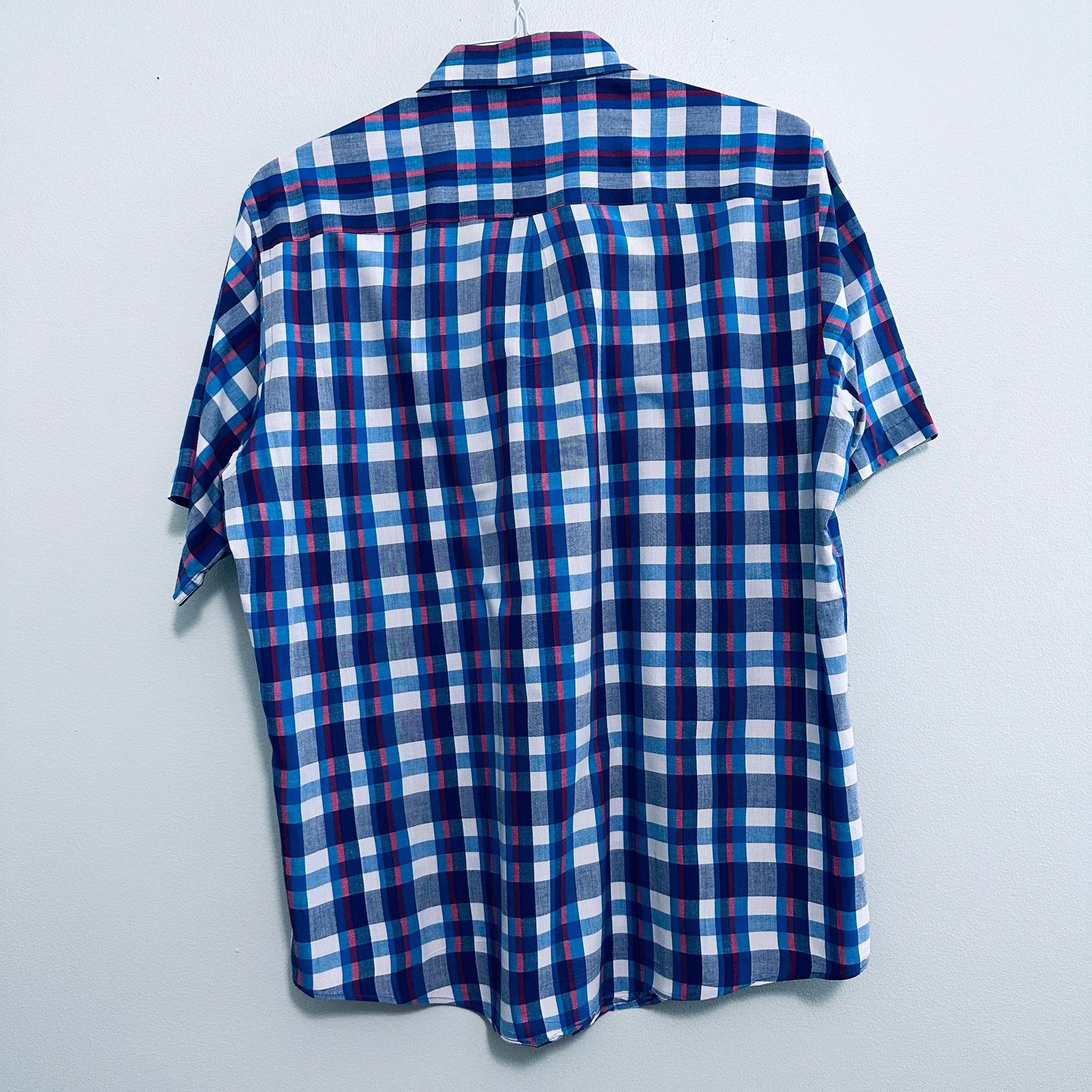 Stanley Blacker Vintage Stanley Blacker blue plaid short sleeve button down Size US L / EU 52-54 / 3 - 3 Thumbnail