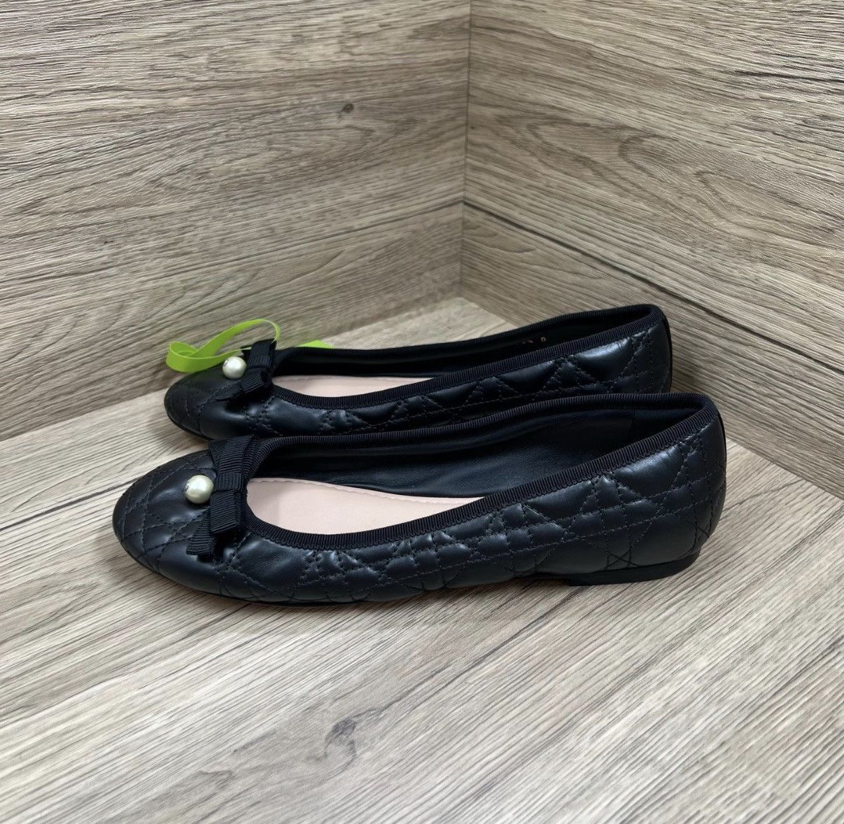 Dior Dior Ballet Flat Black Pearl Lady Dior Ballet Shoes J41 Size US 7 / IT 37 - 1 Thumbnail