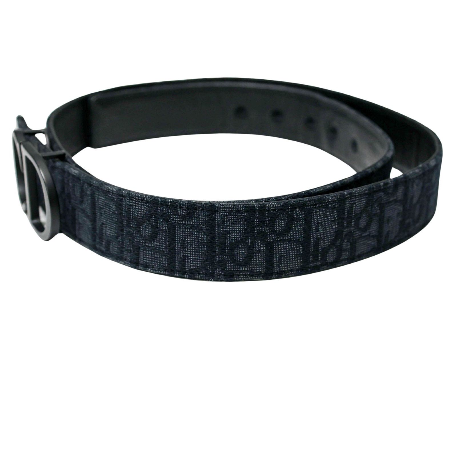 Dior Dior Belt Reversible Oblique Jacquard Navy Black with Buckle Size 36 - 2 Thumbnail