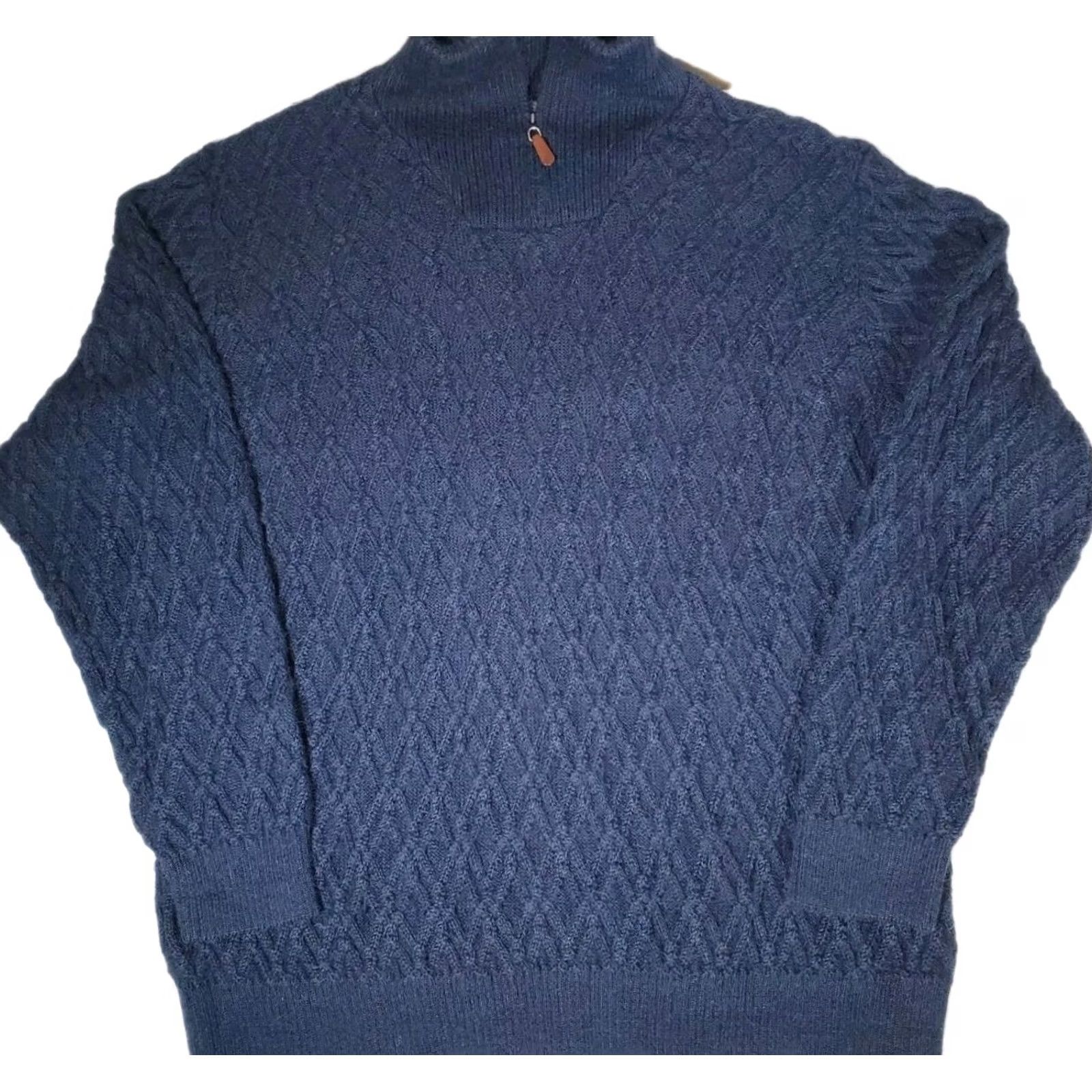 Talbots Talbots Mens 100% Alpaca Wool Zip Neck Cable Knit Sweater Blackwatch Size XL Men’s Pullover Size US XL / EU 56 / 4 - 2 Thumbnail