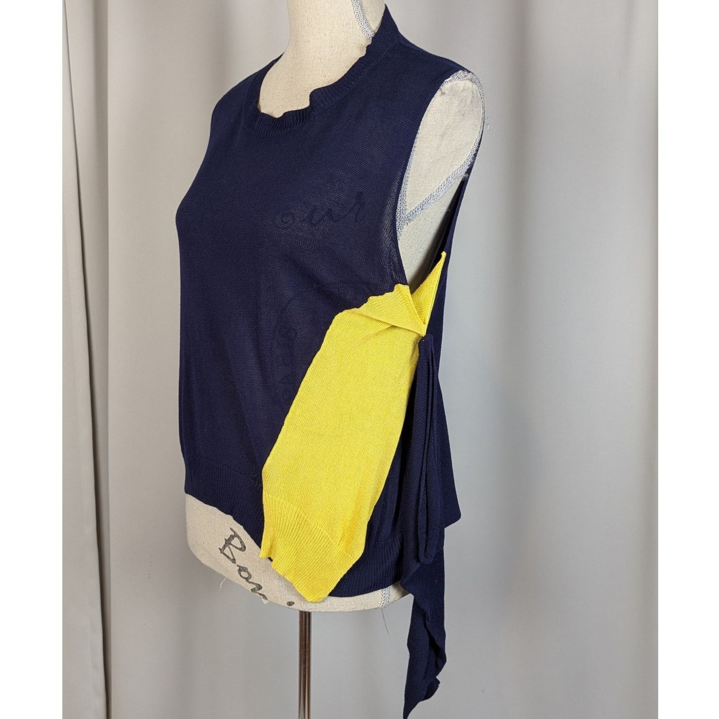 Other Wool Blend Cutout Color Block Deconstructed Sweater Blue Size S / US 4 / IT 40 - 5 Thumbnail