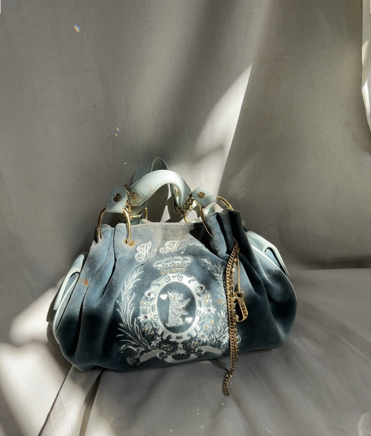 Juicy Couture Vintage Rare Mint Teal Her Majesty Fluffy Bag