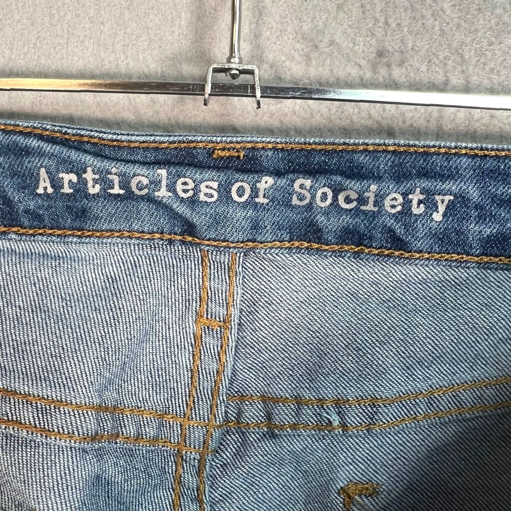 Vintage Articles Of Society Jeans Distressed Light Wash Skinny Size 29 Cotton Blend Size 29" - 3 Thumbnail