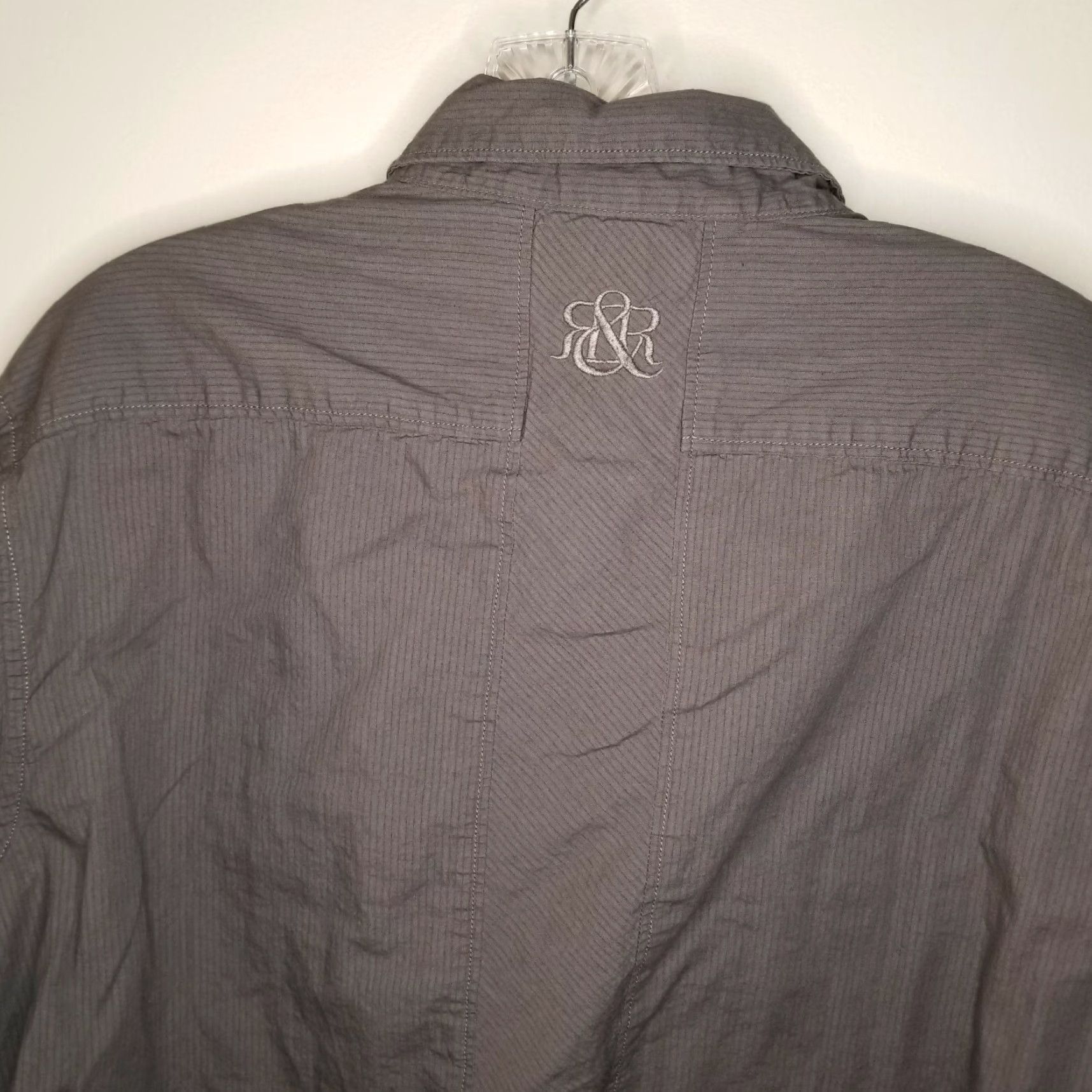 Vintage Rock & Republic Shirt Men's Long Sleeve Button-Up XL Gray Size US XL / EU 56 / 4 - 5 Thumbnail