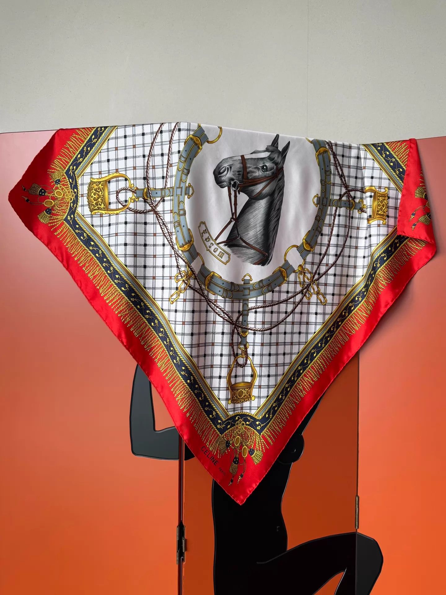 Celine Celine Vintage Equestrian 90cm Epsom Silk Scarf Size ONE SIZE - 3 Thumbnail