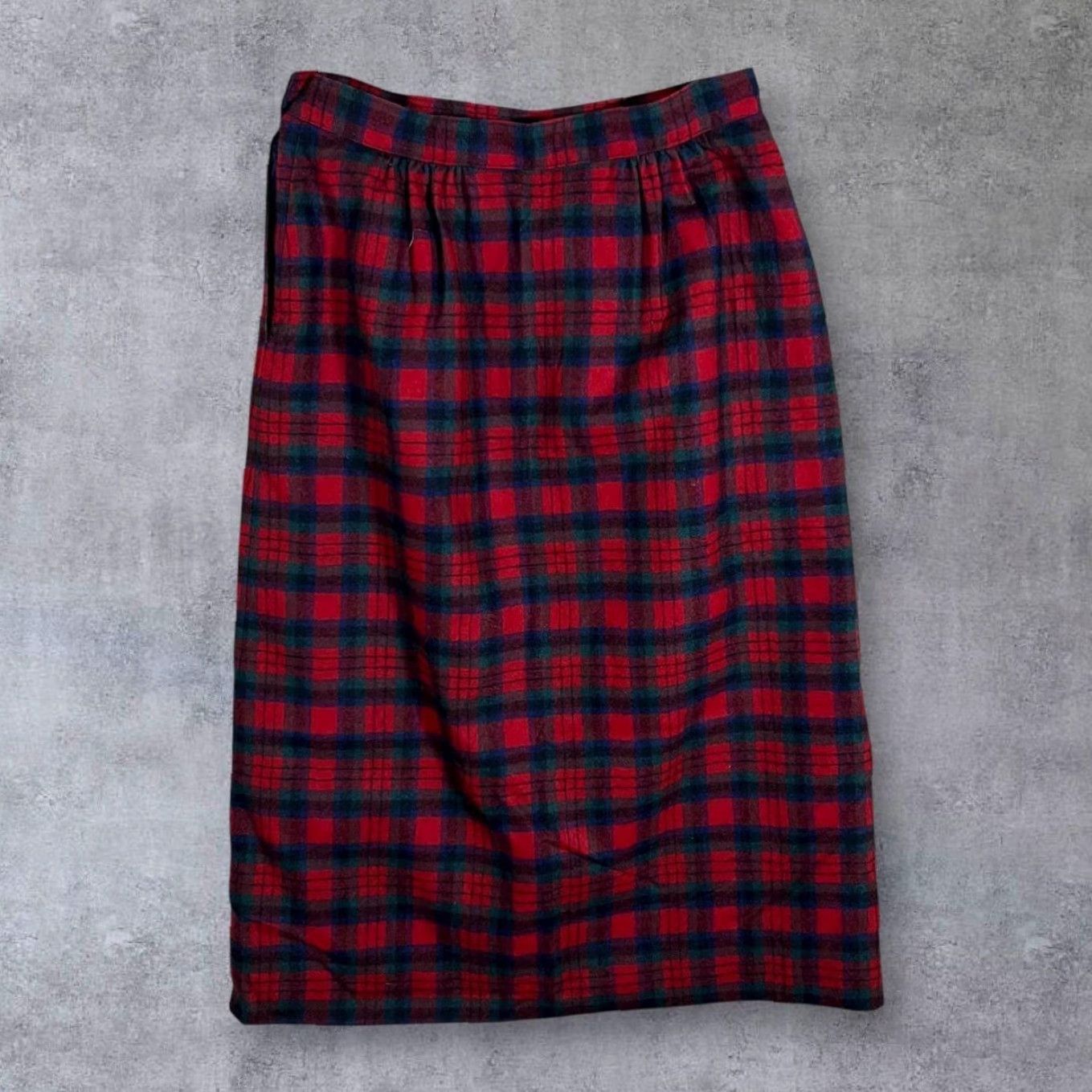 Pendleton VINTAGE Pendleton Skirt 90's Made In USA Virgin Wool Tartan Check Red Size 8 Midi Pleated Women Mens Girls Size 30" / US 8 / IT 44 - 2 Thumbnail