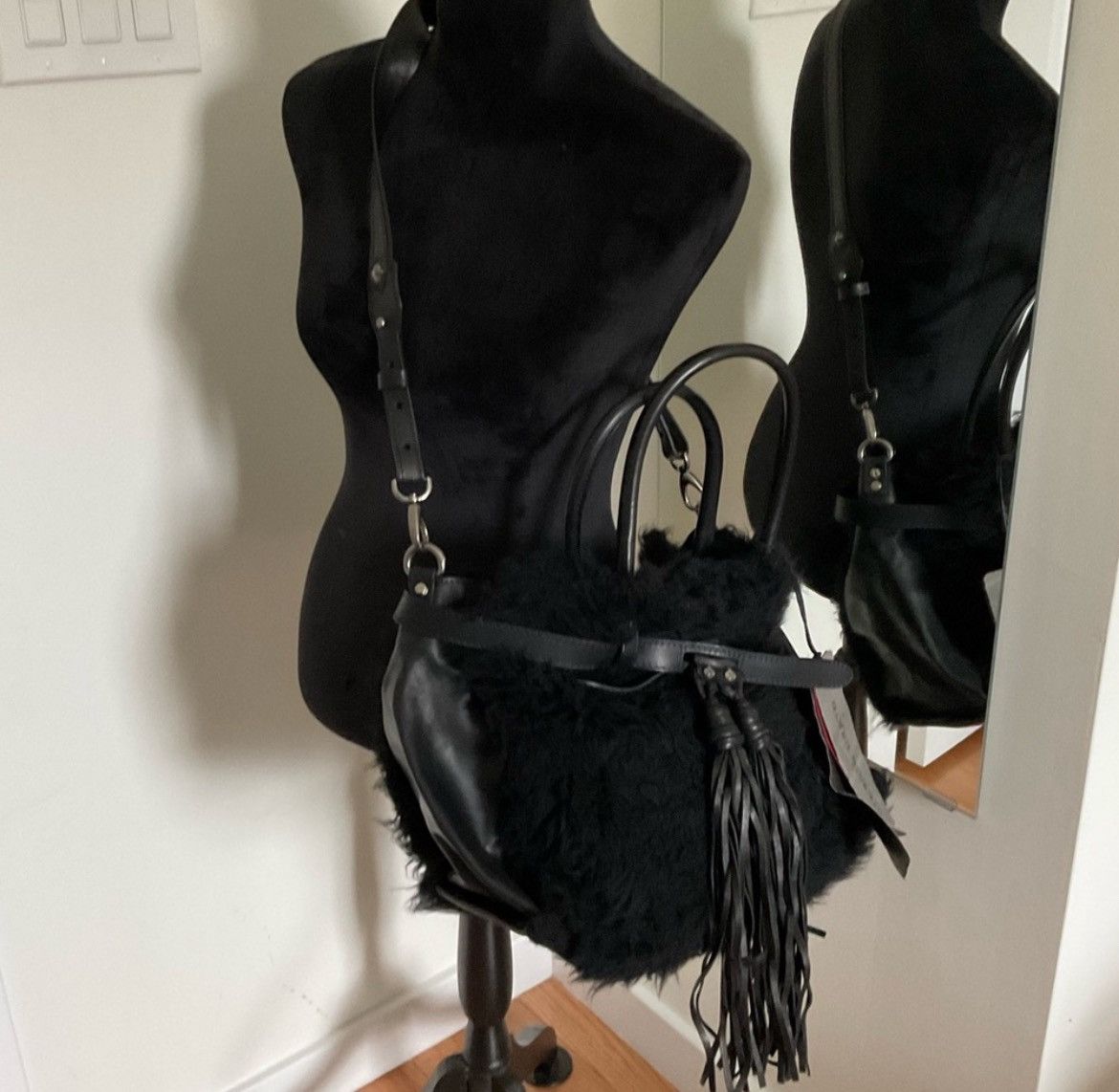 Giorgio Brato Giorgio Brato Tanned Leather Shearling Crossbody Satchel Size ONE SIZE - 7 Thumbnail