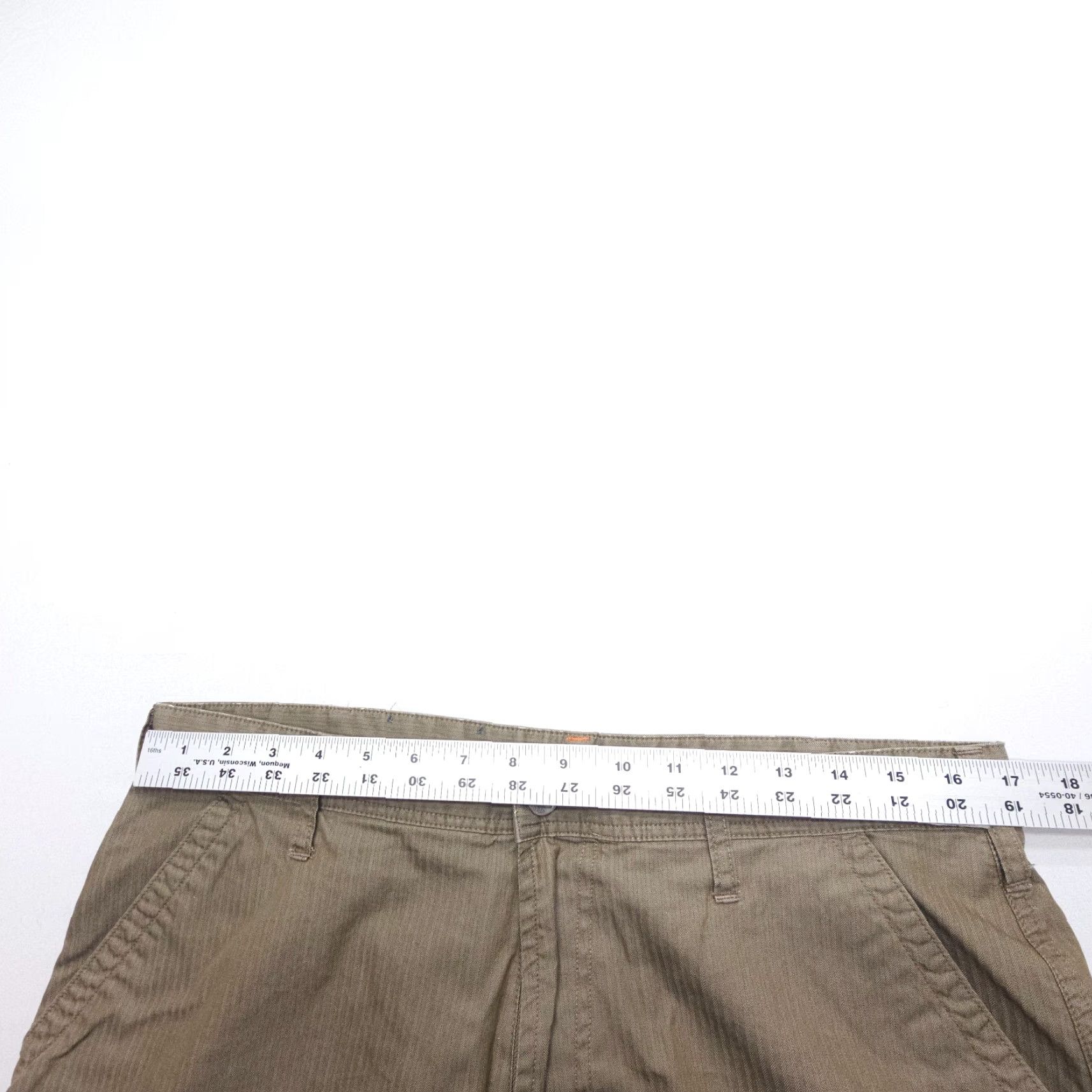 Faconnable Vtg Façonnable Cargo Shorts Mens 35 Brown Herringbone Cotton Flap Pockets Y2K Size US 35 - 7 Thumbnail
