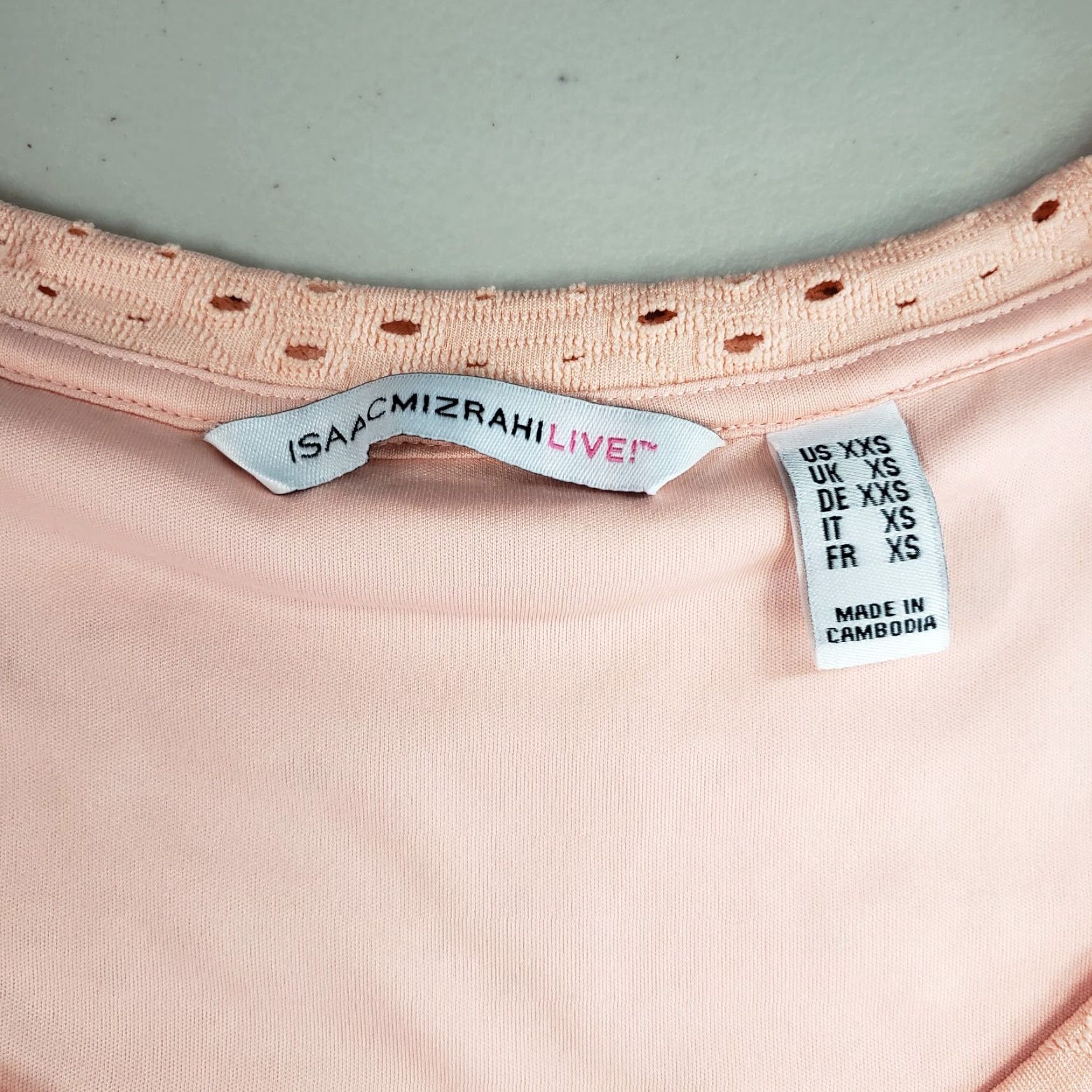 Isaac Mizrahi Isaac Mizrahi Live Womens Blouse Sz 2XS Flutter Sleeve Eyelet Knit Top Peach Scoop Neck Orange Eyelet Knit Blouse 2XS Womens Isaac Mizrahi Live Size XXS / US 00 / IT 34 - 6 Thumbnail