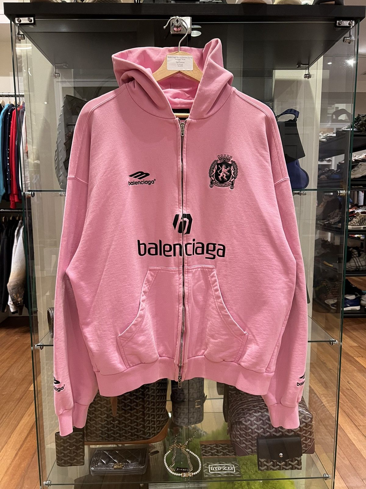 Balenciaga バレンシアガ　ピンク　Soccer ジップ Balenciaga RARE Balenciaga Soccer Zip Up Hoodie TOKYO | Grailed