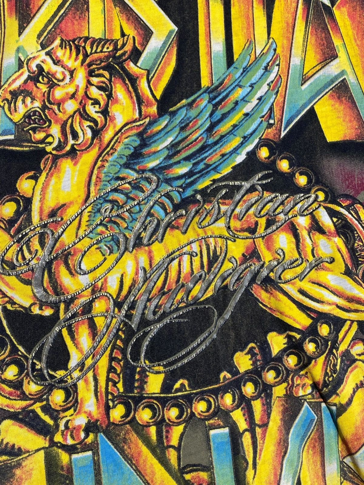 Christian Audigier 🔥 Y2K CHRISTIAN AUDIGIER LAYERED TATTOO DRAGON FLAME PRINT Size US XL / EU 56 / 4 - 7 Thumbnail