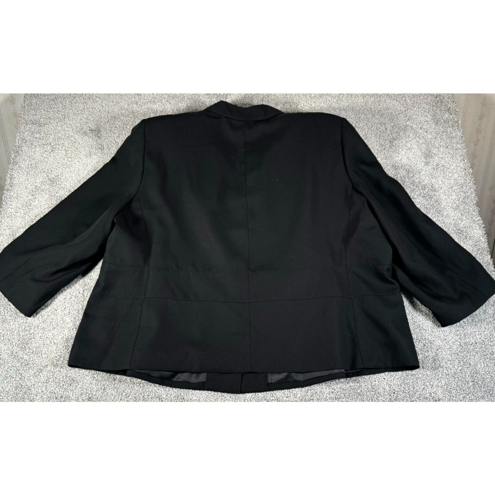 Vintage VINTAGE Signature Blazer Womens 34W Plus Office 80s 90s Shoulder Pads Blazer Jacket Women's Plus Size Black 100% Polyester Size XXS / US 00 / IT 34 - 2 Thumbnail