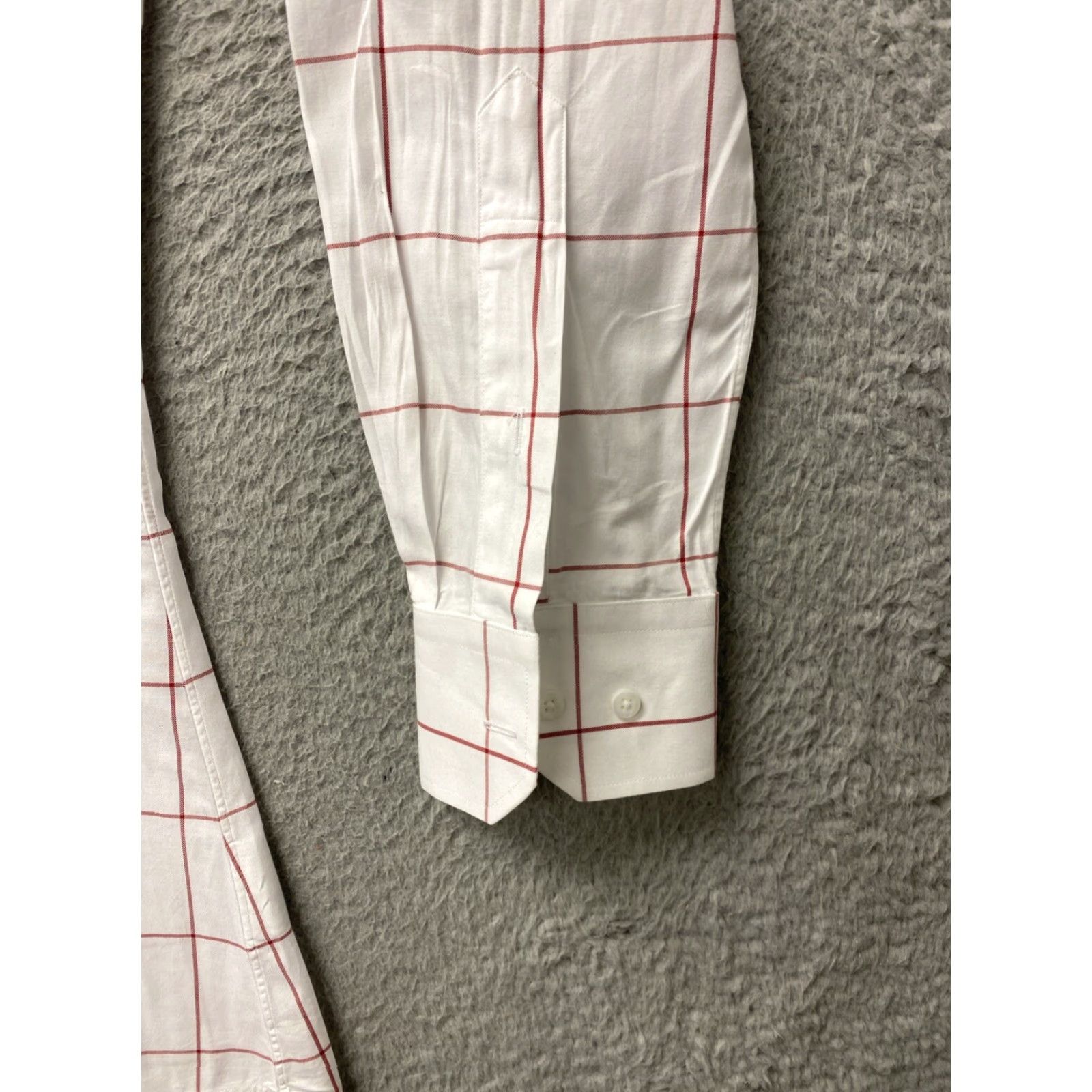 Vintage Indochino Slim Fit Button-Up Shirt Mens White Red Check Long Sleeve L 42" Casual Preppy Size US L / EU 52-54 / 3 - 3 Thumbnail