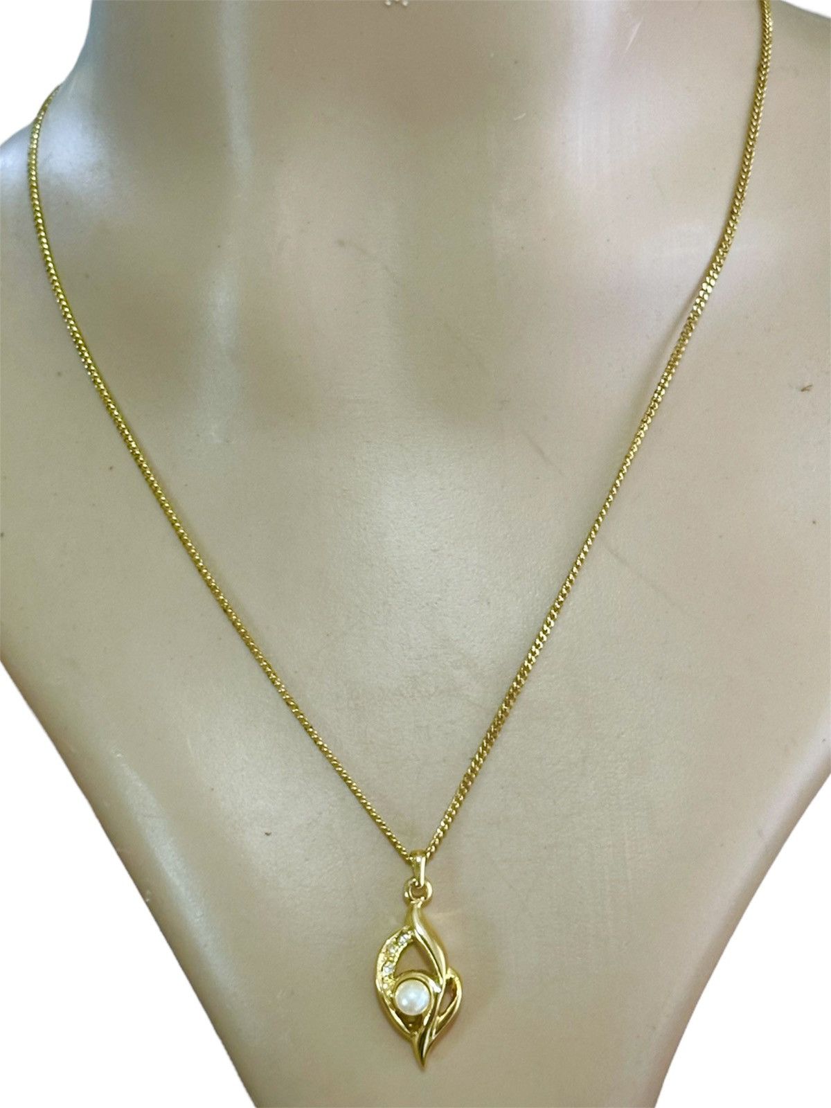 Pierre Balmain × Vintage 1980 - Pierre Balmain Pearl & Rhinestone Necklace Size ONE SIZE - 1 Thumbnail