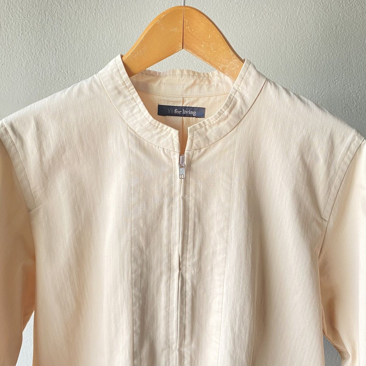 Y's Y's for living Light Brown Mandarin Collar Jacket. Size M / US 6-8 / IT 42-44 - 3 Thumbnail