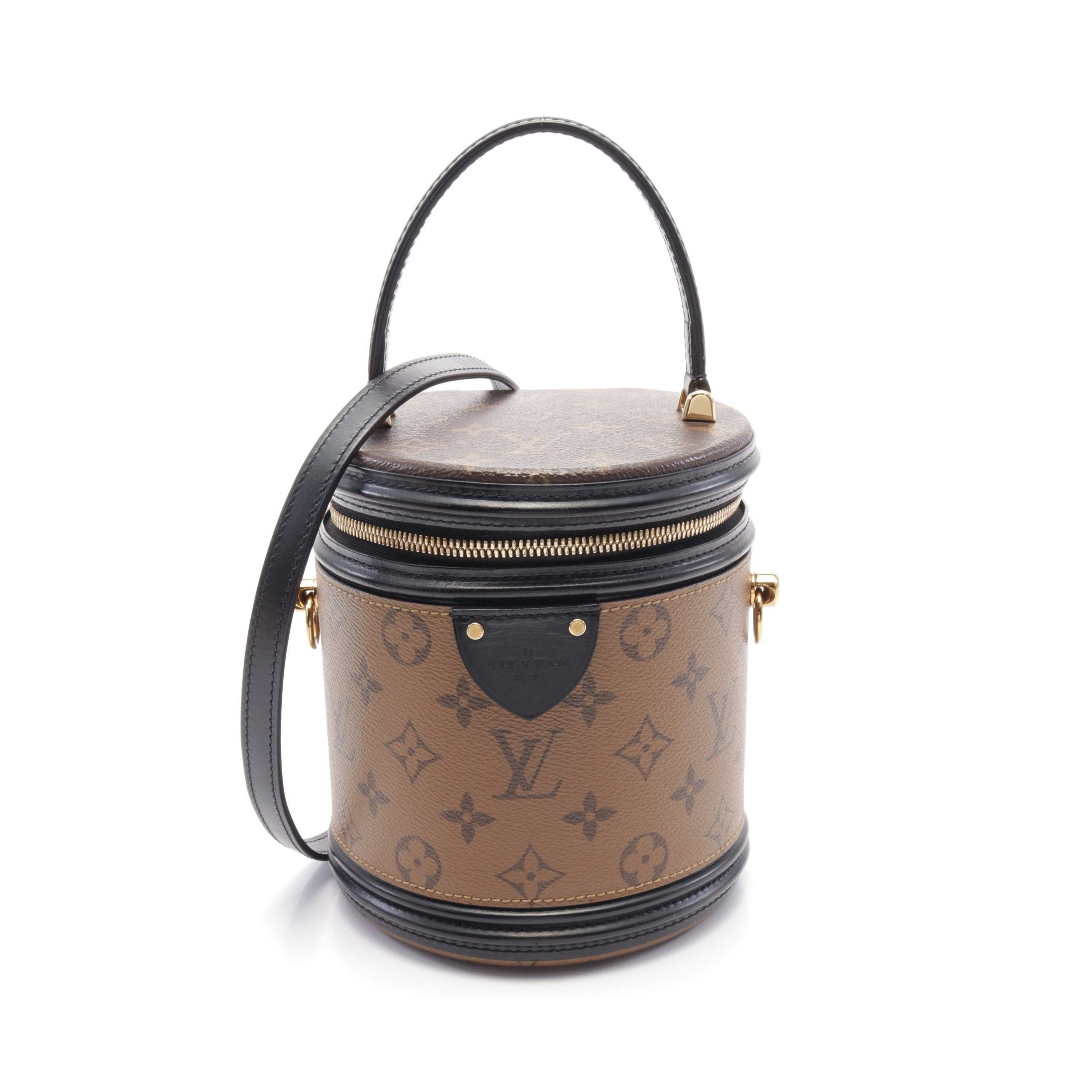 Louis Vuitton Louis Vuitton Cannes Monogram Reverse Handbag Vanity Bag Leather Brown Black Size ONE SIZE - 1 Thumbnail