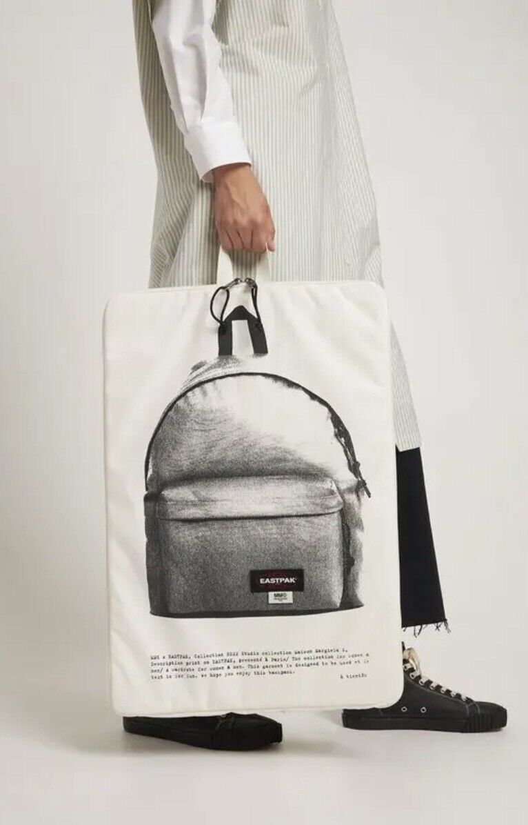 Pre-owned Eastpak X Maison Margiela Eastpak Mm6 Dripping Poster Bag In White