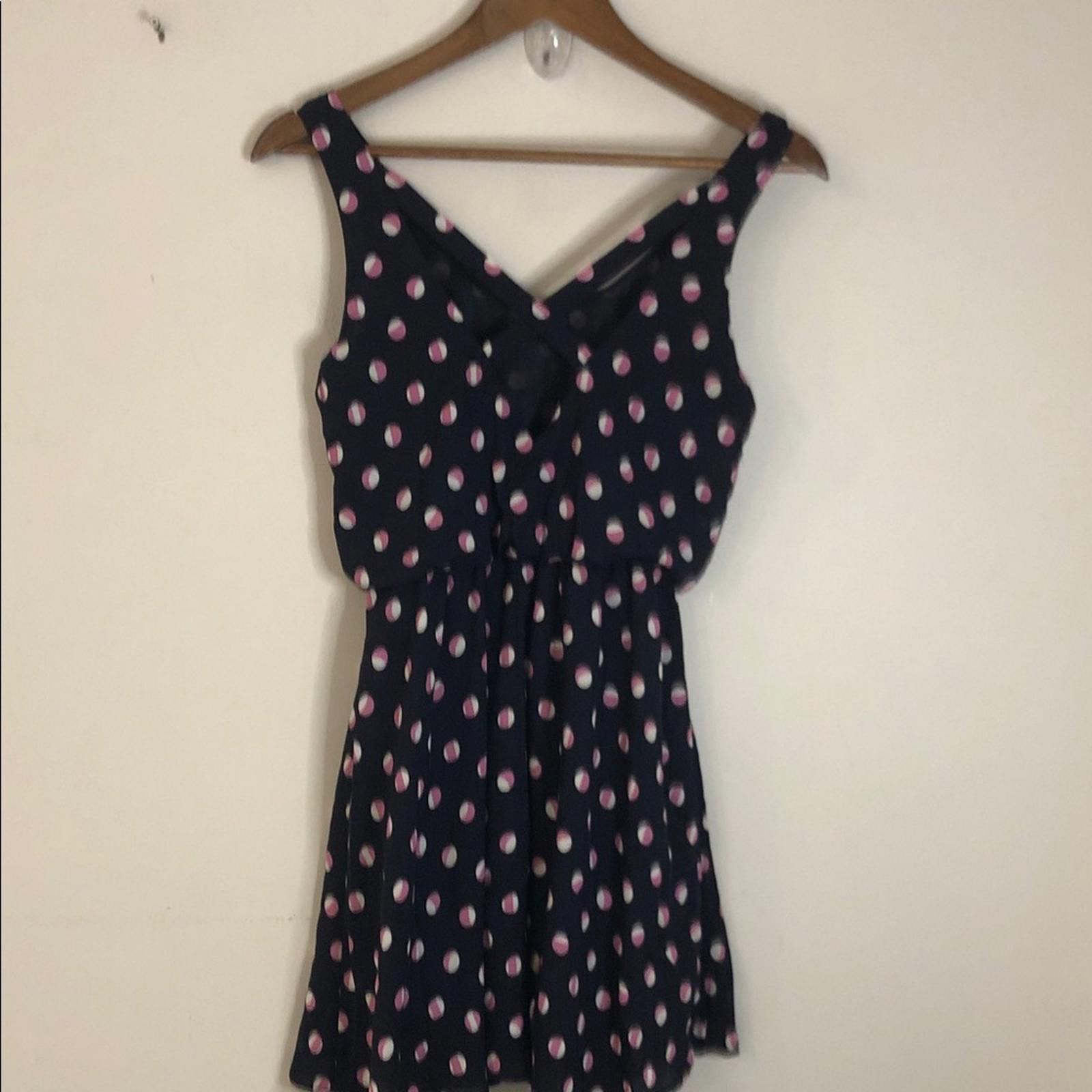 Luchiano Visconti Lush Black sleeveless mini dress Pink White Polka Dots SZ XS Size XS / US 0-2 / IT 36-38 - 3 Thumbnail
